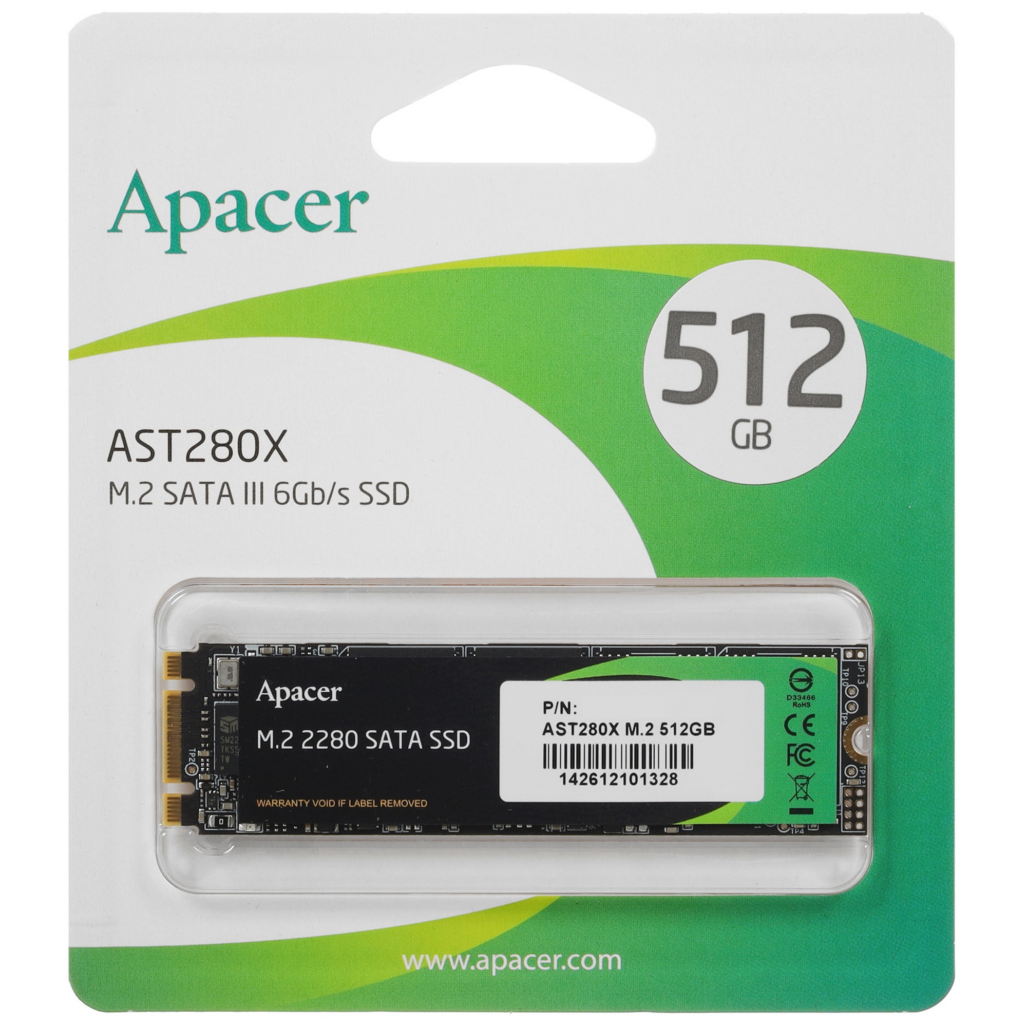Накопитель SSD Apacer M.2 2280 512GB AST280X Client SSD AP512GAST280X-1