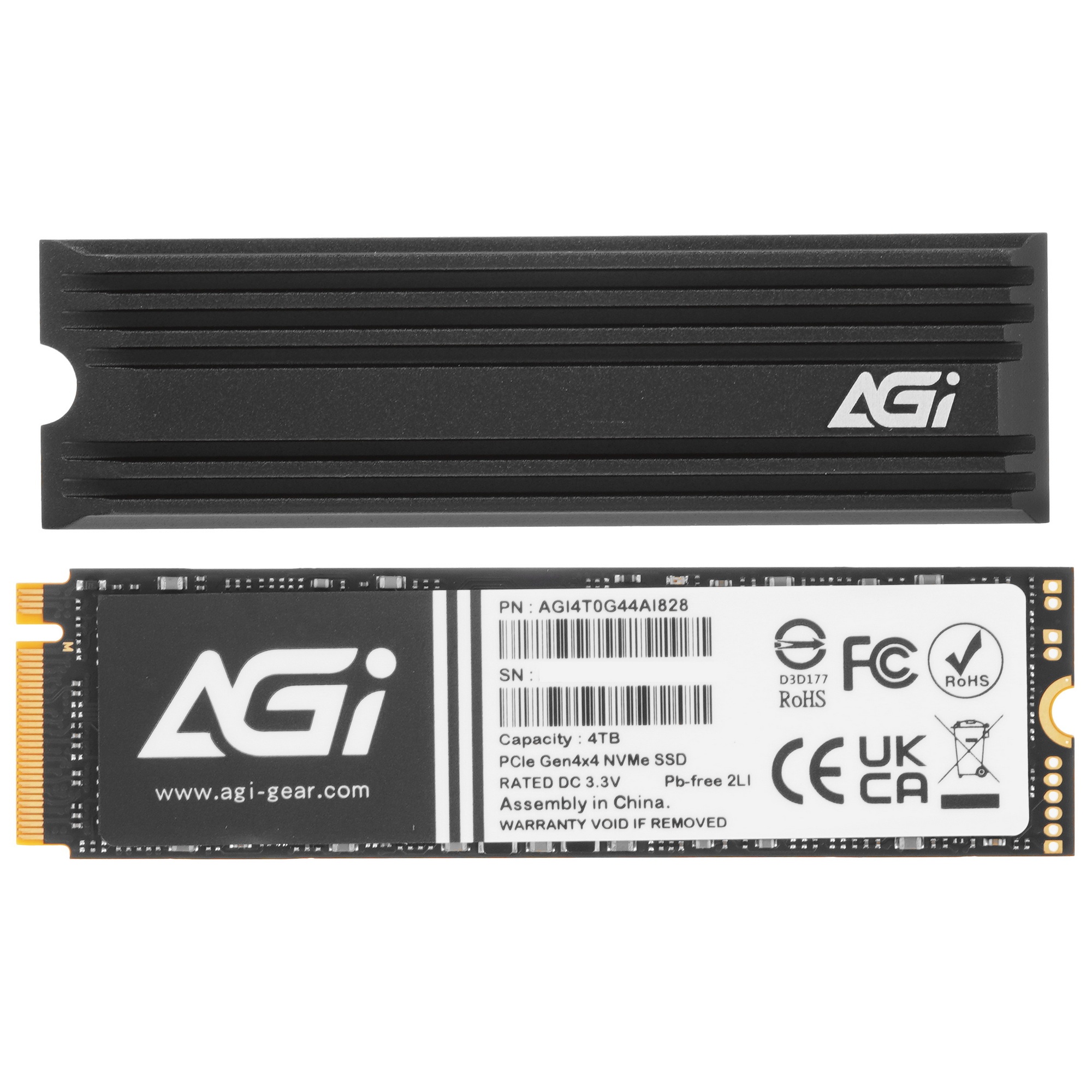 Накопитель SSD AGi PCIe 4.0 x4 4TB AGI4T0G44AI828-CB AI828 M.2 2280