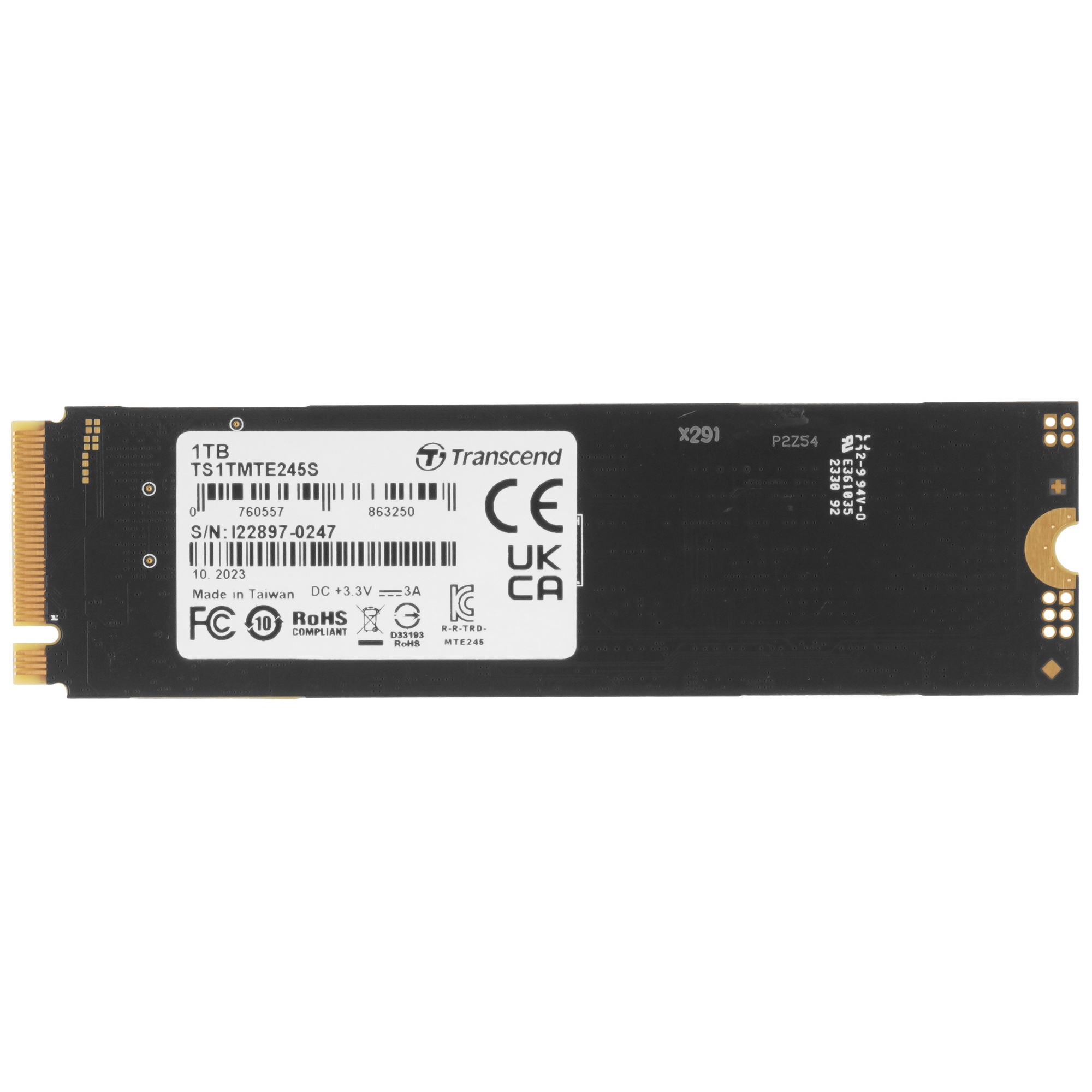 Накопитель SSD Transcend MTE245S, 1TB, M.2 2280, PCIe 4.0 x4, NVMe, R/W 5300/4600