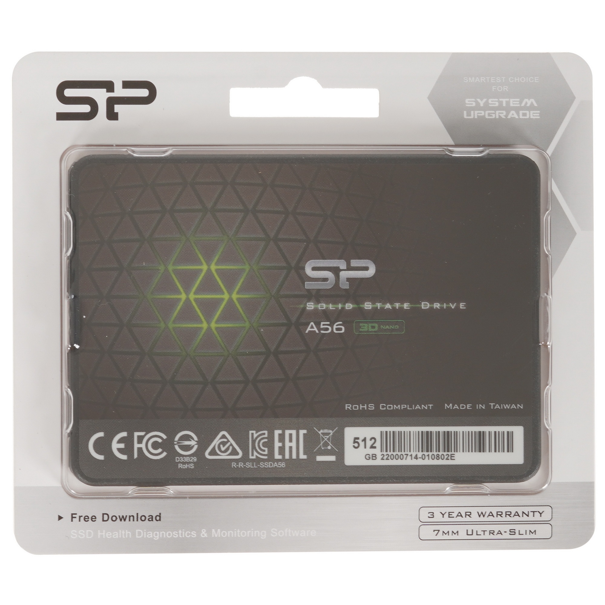 Накопитель SSD Silicon Power Ace A56, 512Gb, SATA III, 2.5", R/W 560/530