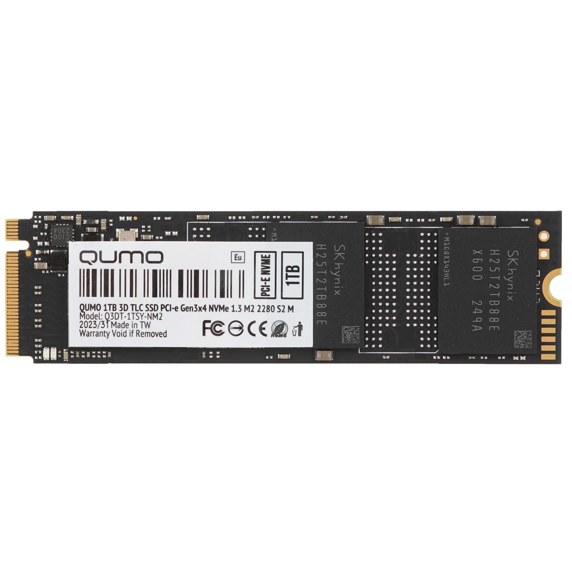Накопитель SSD QUMO Novation, 1Tb, PCIe 3.0 x4, M.2 2280, NVMe, R/W 2100/1700
