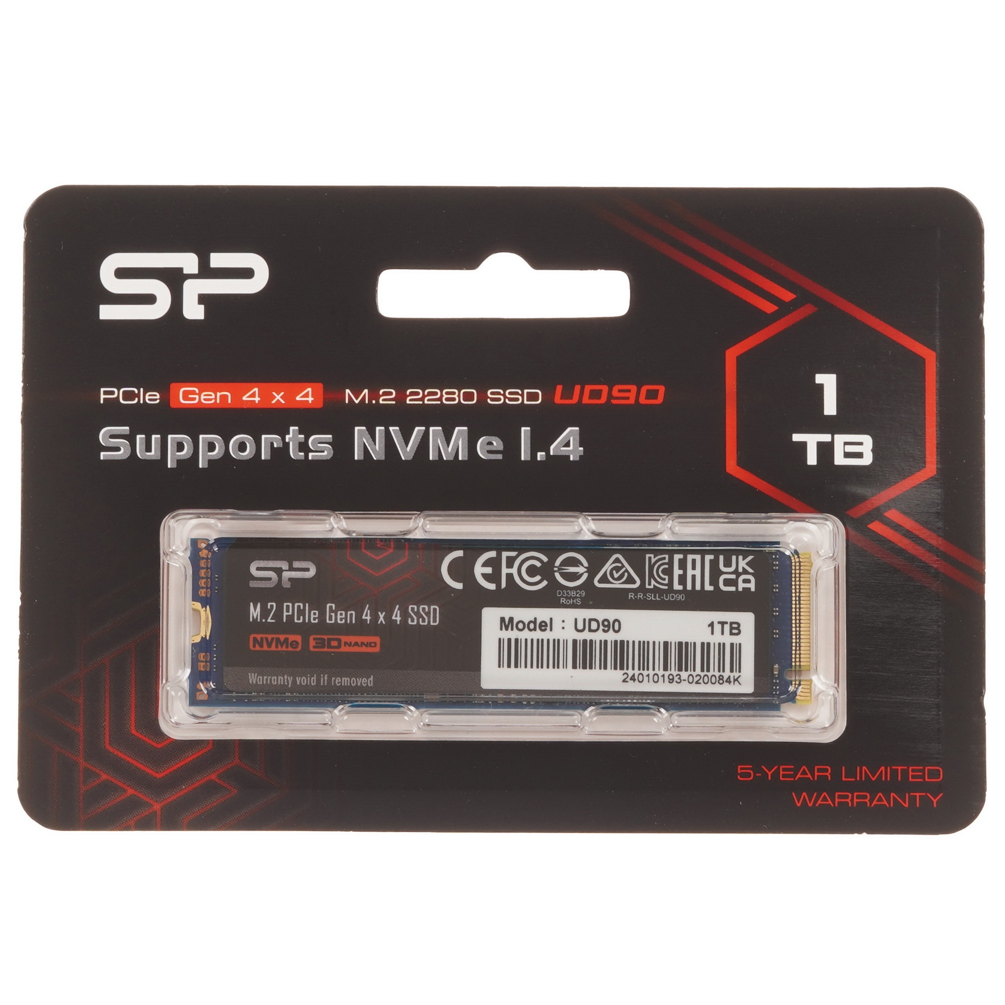Накопитель SSD Silicon Power PCI-E 3.0 1Tb SP01KGBP44UD9005 M-Series UD80 M.2 2280