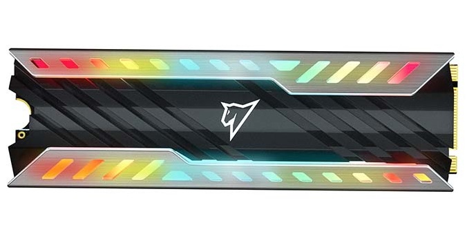 Накопитель SSD Netac NV3000 RGB, 1TB, PCIe 3.0 x4, M.2 2280, NVMe, R/W 3400/2000, с радиатором