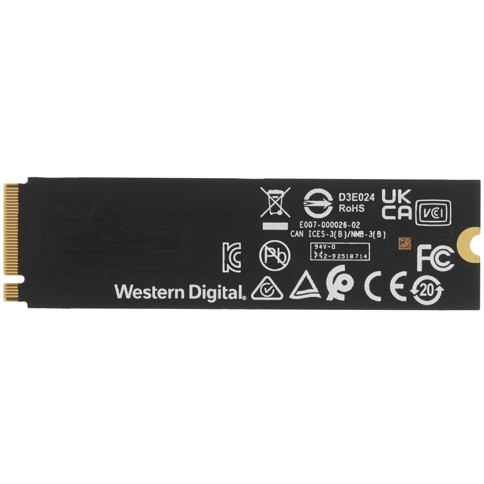 Накопитель SSD WD Blue WDS200T4B0E, 2Tb, PCIe 4.0 x4, M.2 2280, NVMe, R/W 5150/4850