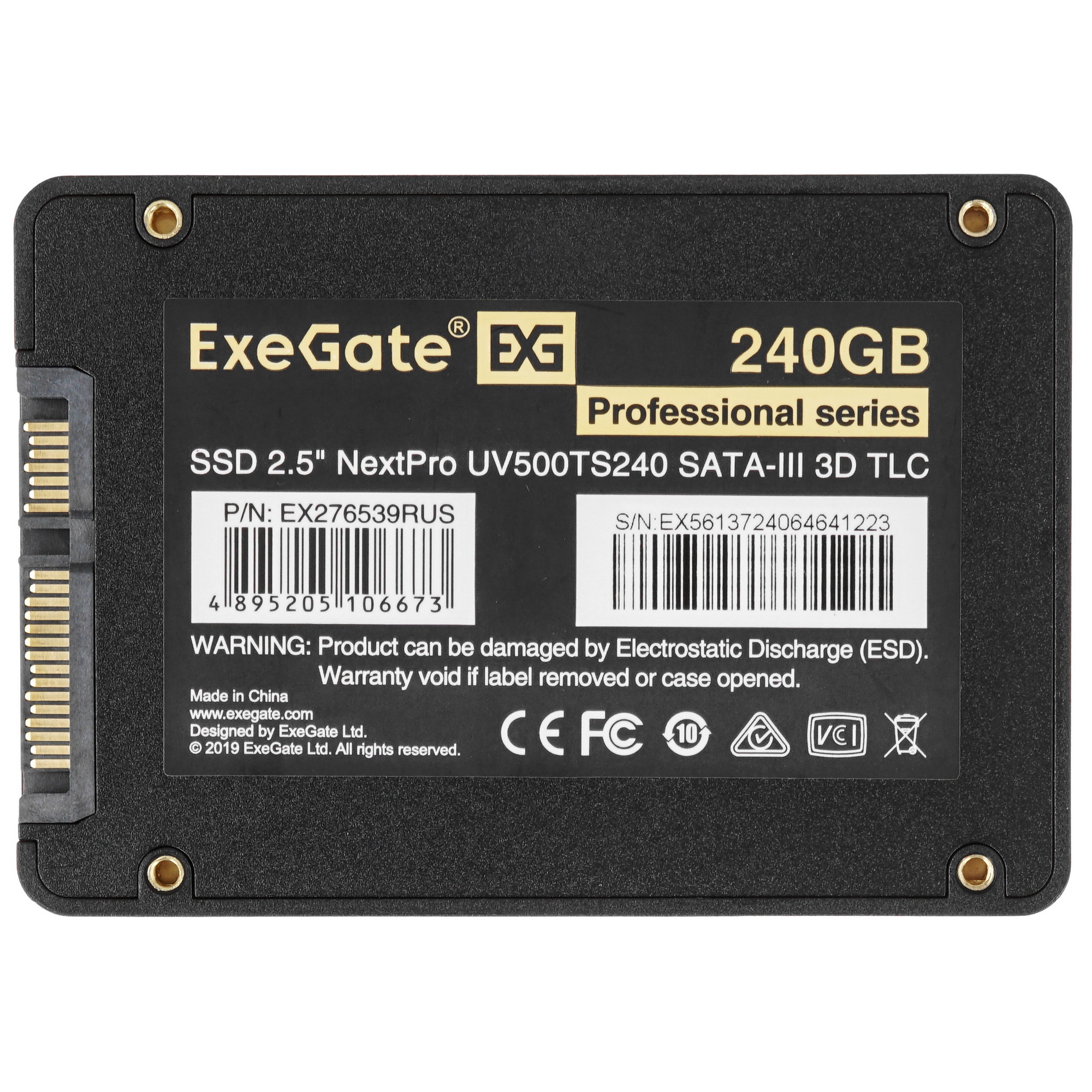 Накопитель SSD ExeGate NextPro UV500TS240, 240Gb, 2.5", SATA, R/W 566/503