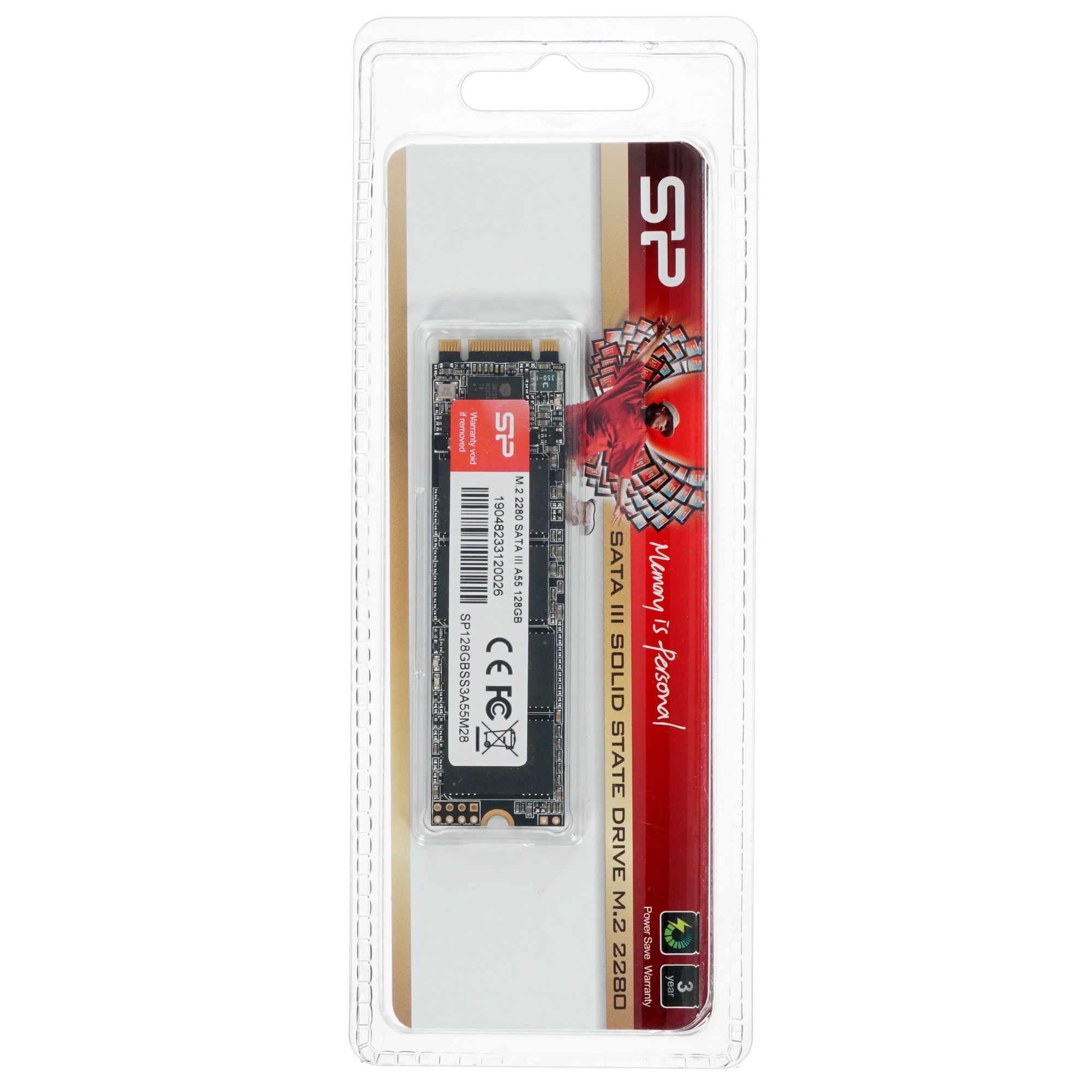 Накопитель SSD Silicon Power A55, 128GB, M.2 2280, SATA III, R/W 460/360