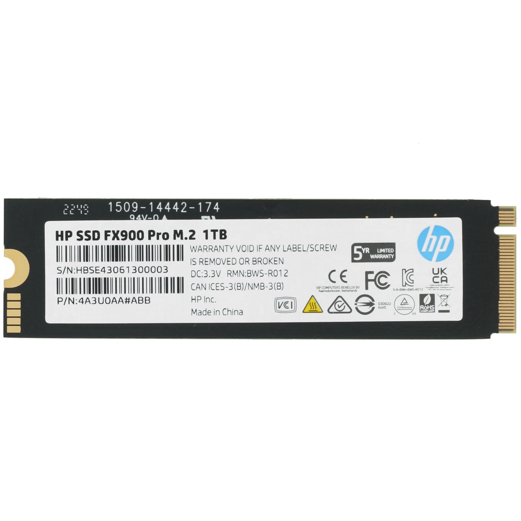 Накопитель SSD HP FX900 Pro, 1TB, M.2 2280, PCIe 4.0 x4, NVMe, R/W 7000/5600