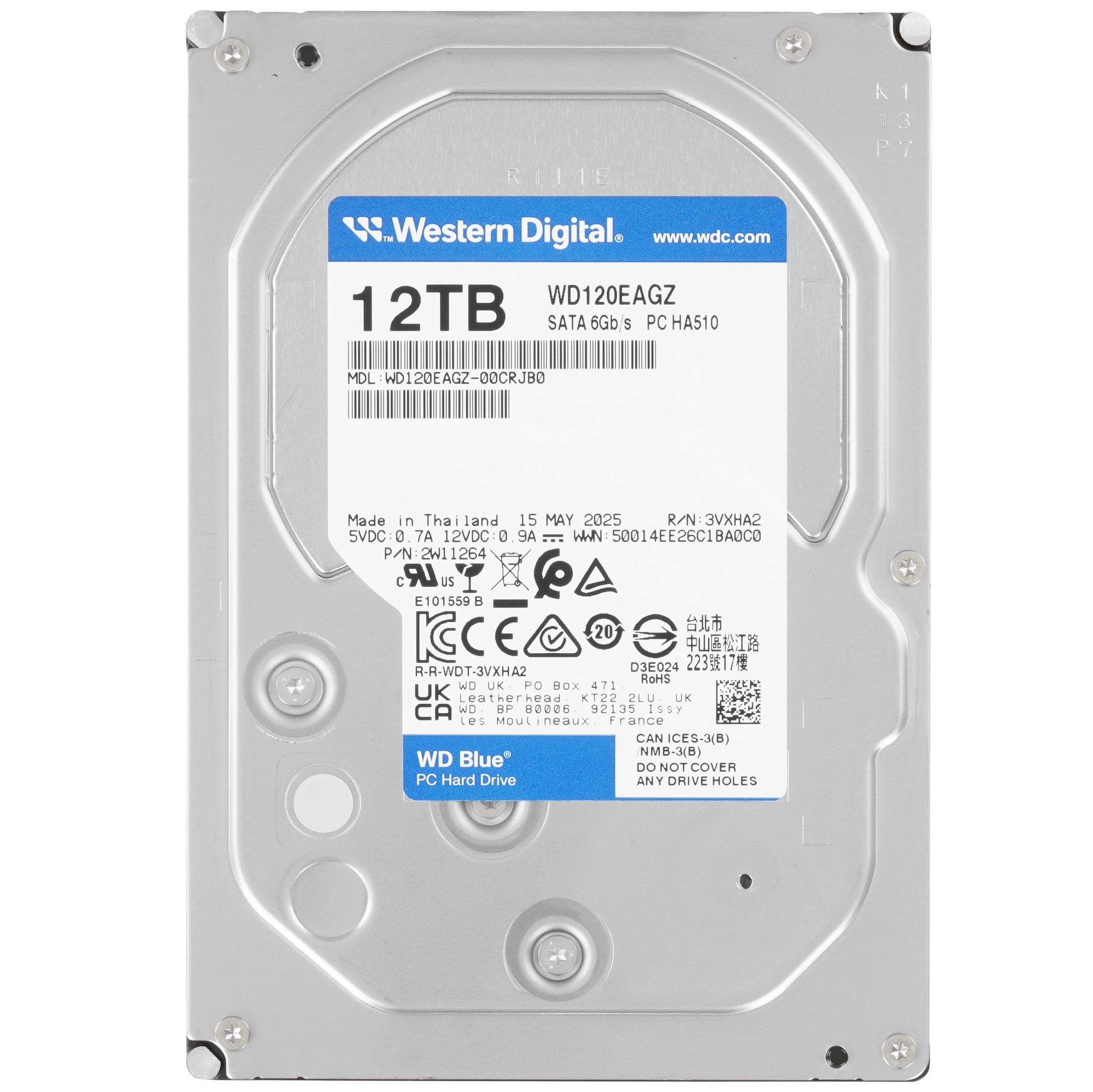 Жесткий диск WD SATA-III 12TB WD120EAGZ Desktop Blue (7200rpm) 512Mb 3.5"