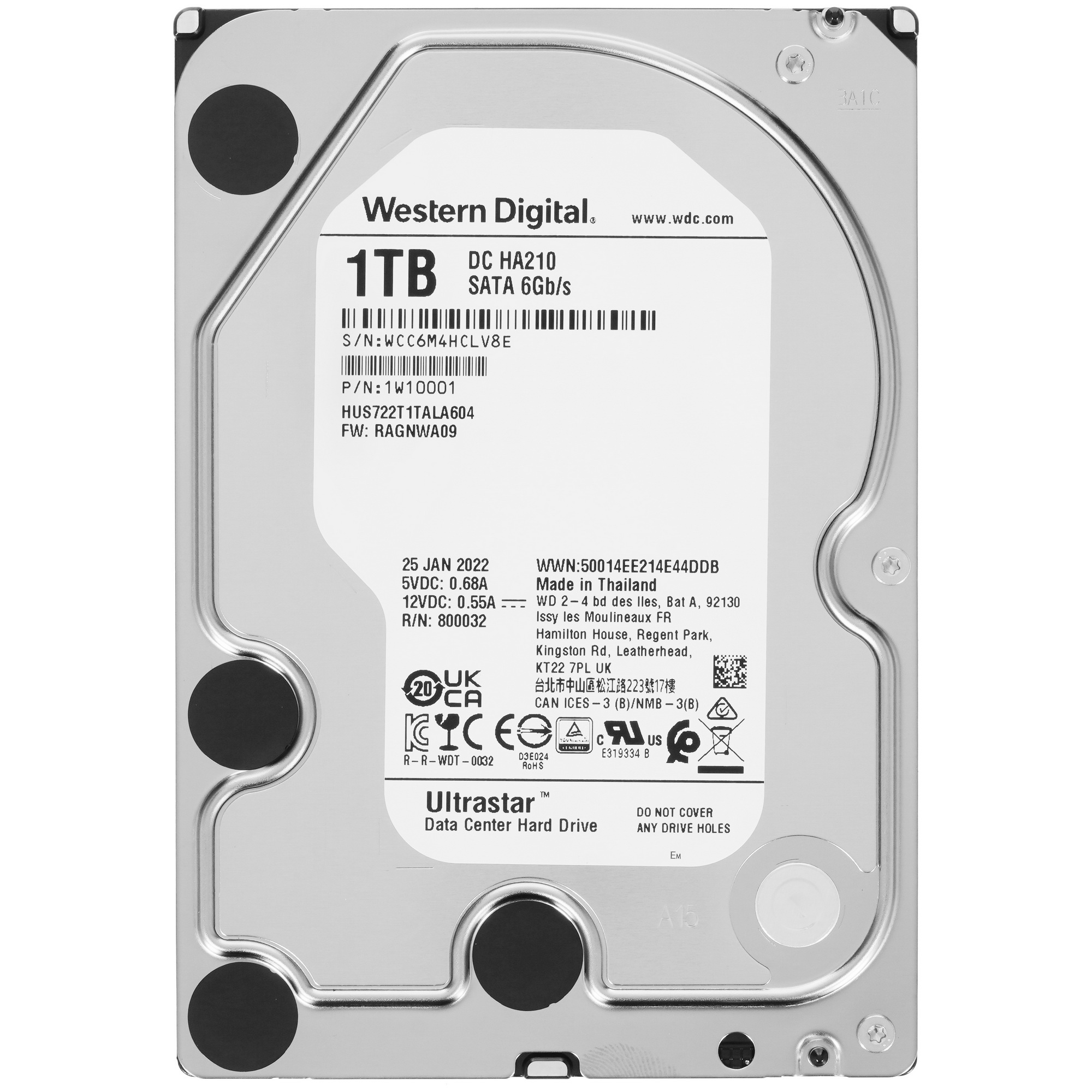 Жесткий диск Western Digital 1TB Ultrastar 7K2 (HUS722T1TALA604) {Serial ATA III, 7200 rpm, 128Mb bu