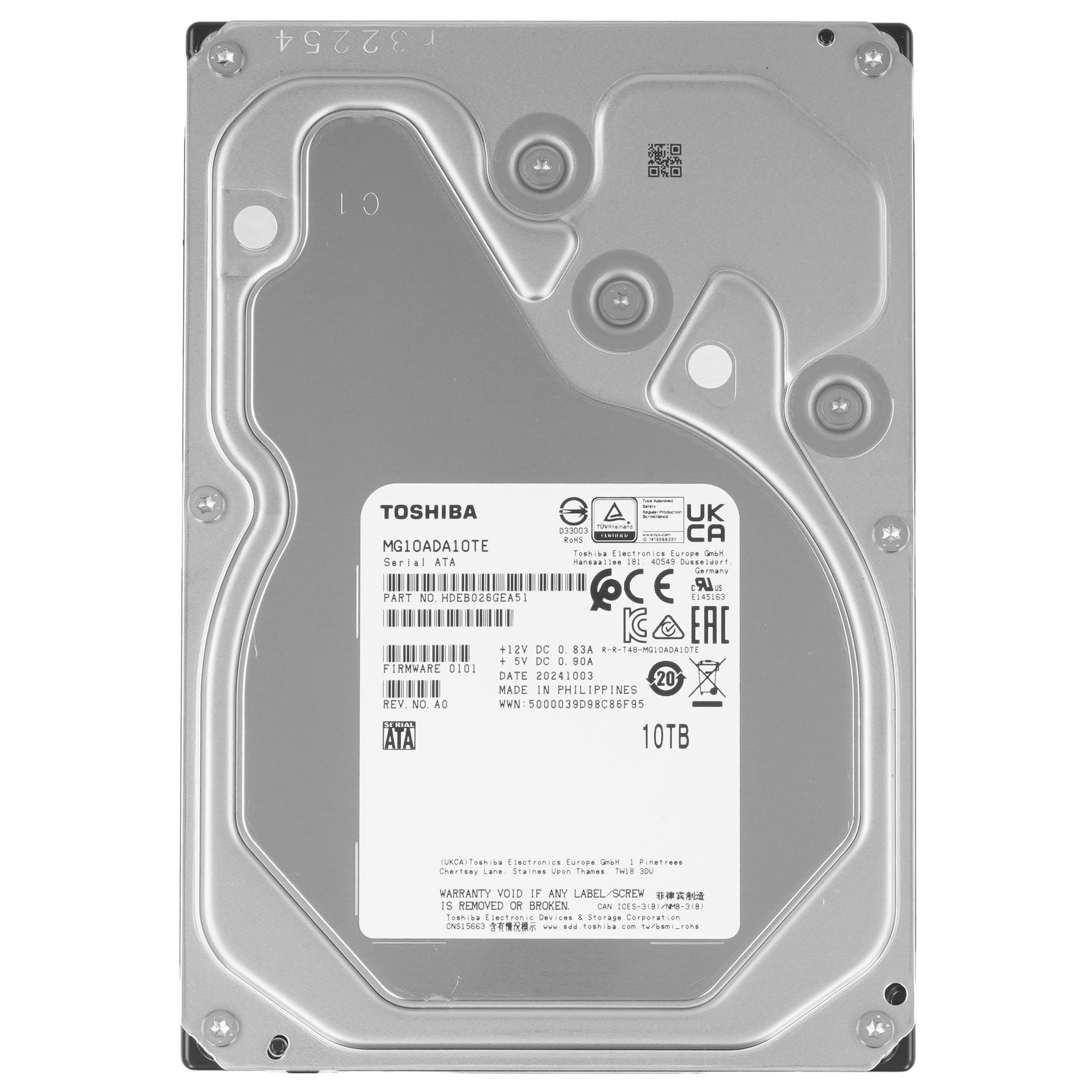 Жесткий диск серверный Toshiba MG10ADA10TE 10TB 3.5" MG Series SATA 6Gb/s, 7200rpm, 512MB, 4Kn/512e,