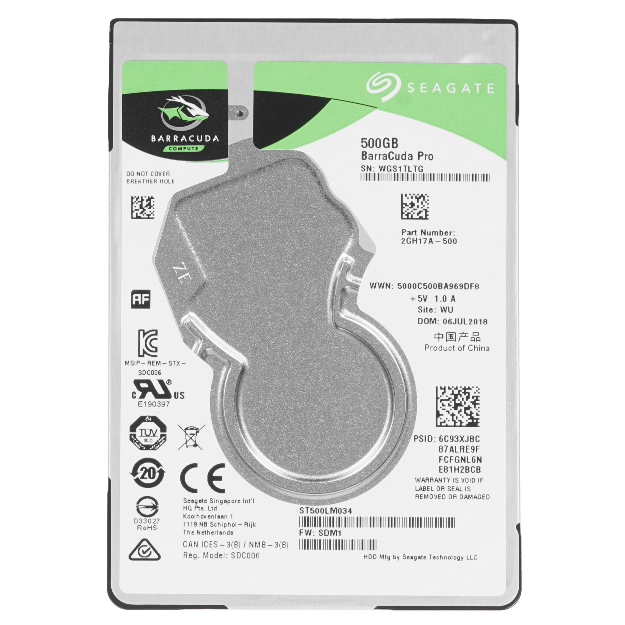 Жесткий диск Seagate HDD 500 GbBarraCuda ST500LM034 2.5" SATA 6Gb/s 128Mb 7200rpm