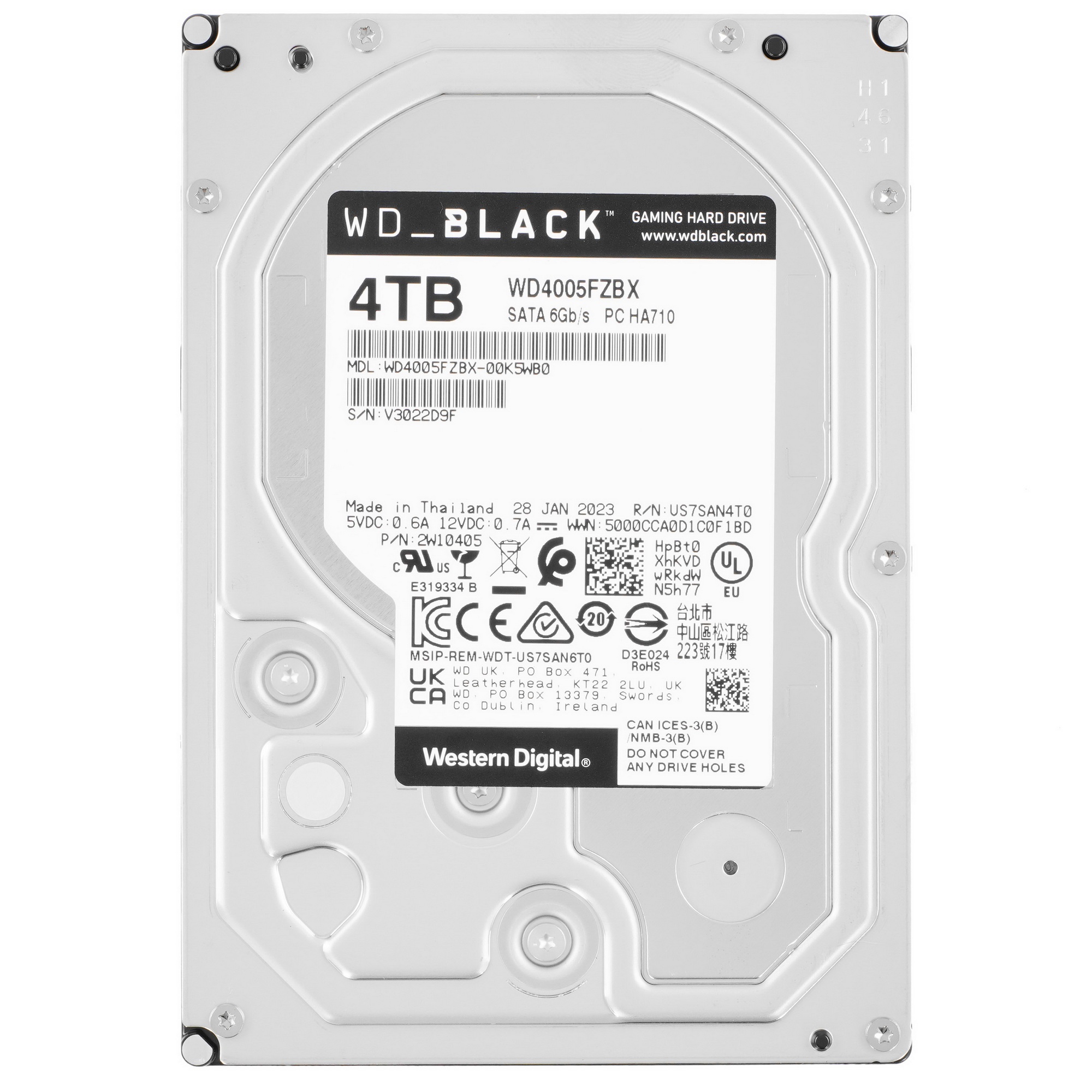 Жесткий диск SATA 4TB 7200RPM 6GB/S 256MB BLACK WD4005FZBX WDC 3.5