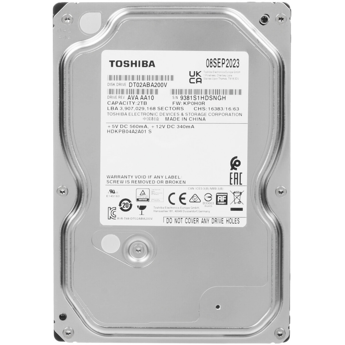 Жесткий диск Western Digital 2Tb 5400rpm WDC PURPLE WD22PURZ SATA 6GB/S 256MB