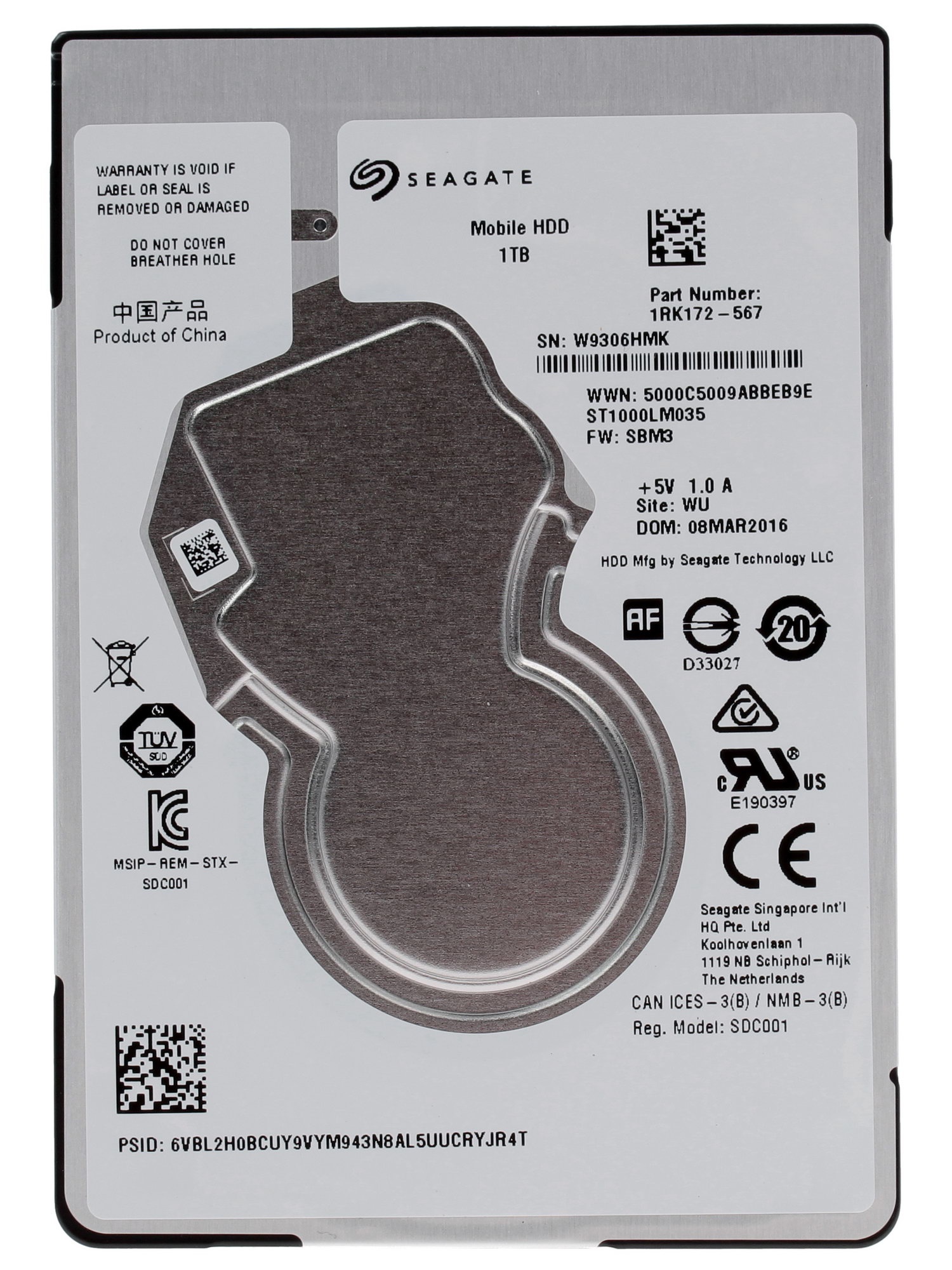 Жесткий диск Seagate Original SATA-III 1Tb ST1000LM035 (5400rpm) 128Mb 2.5"