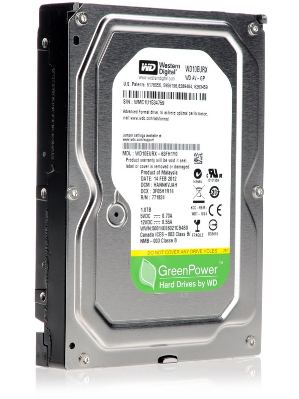 Жесткий диск WD Original SATA-III 1Tb WD10EURX AV-GP (5400rpm) 64Mb 3.5"