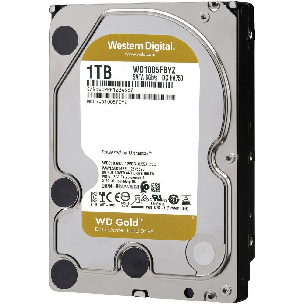 Жесткий диск Western Digital SATA 1TB 7200RPM 6GB/S 128MB GOLD WD1005FBYZ WDC 3.5