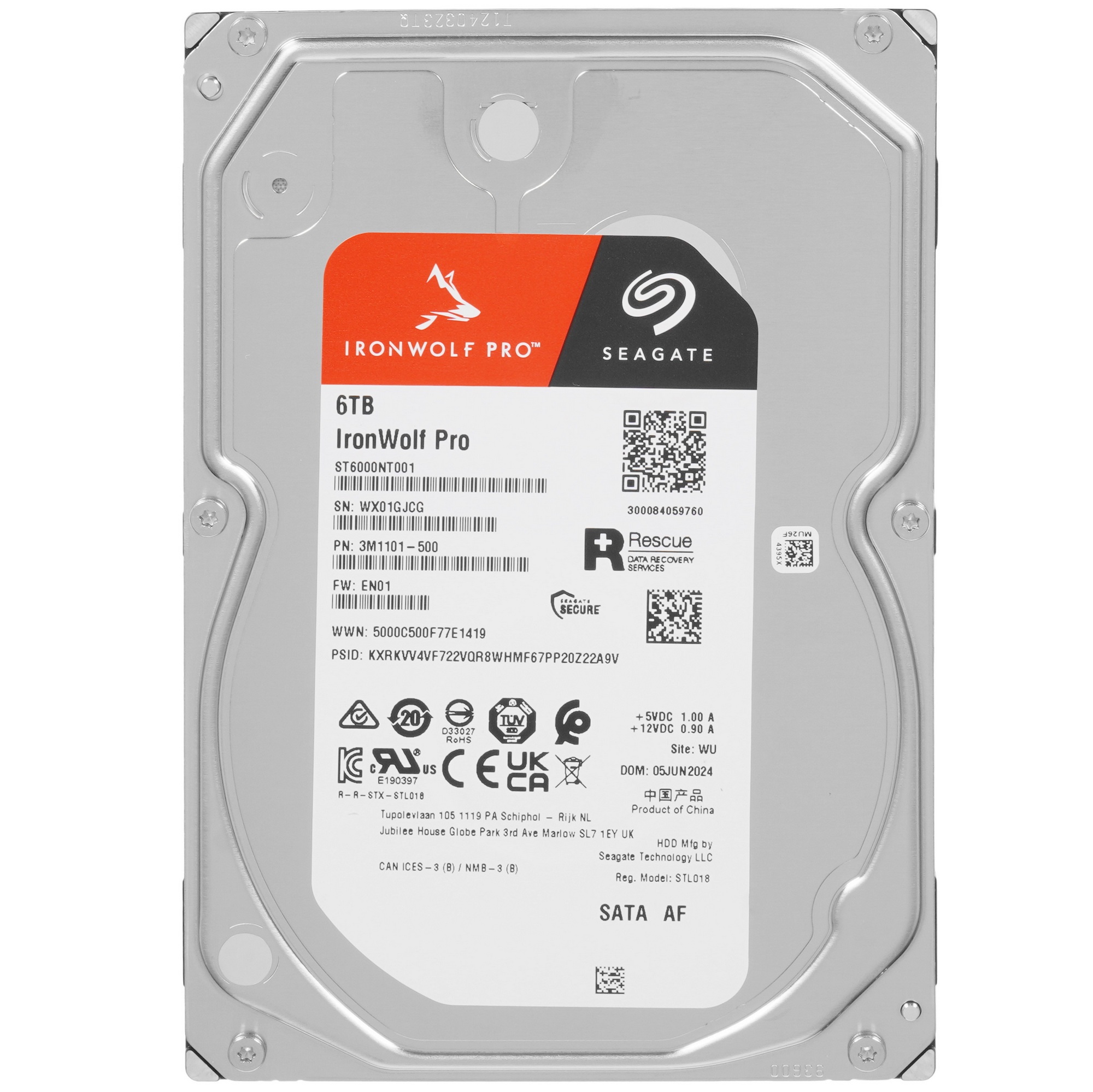 Серверный HDD NAS Seagate IronWolf Pro 6TB  512E 3.5" SATA 6GB/s 7200rpm