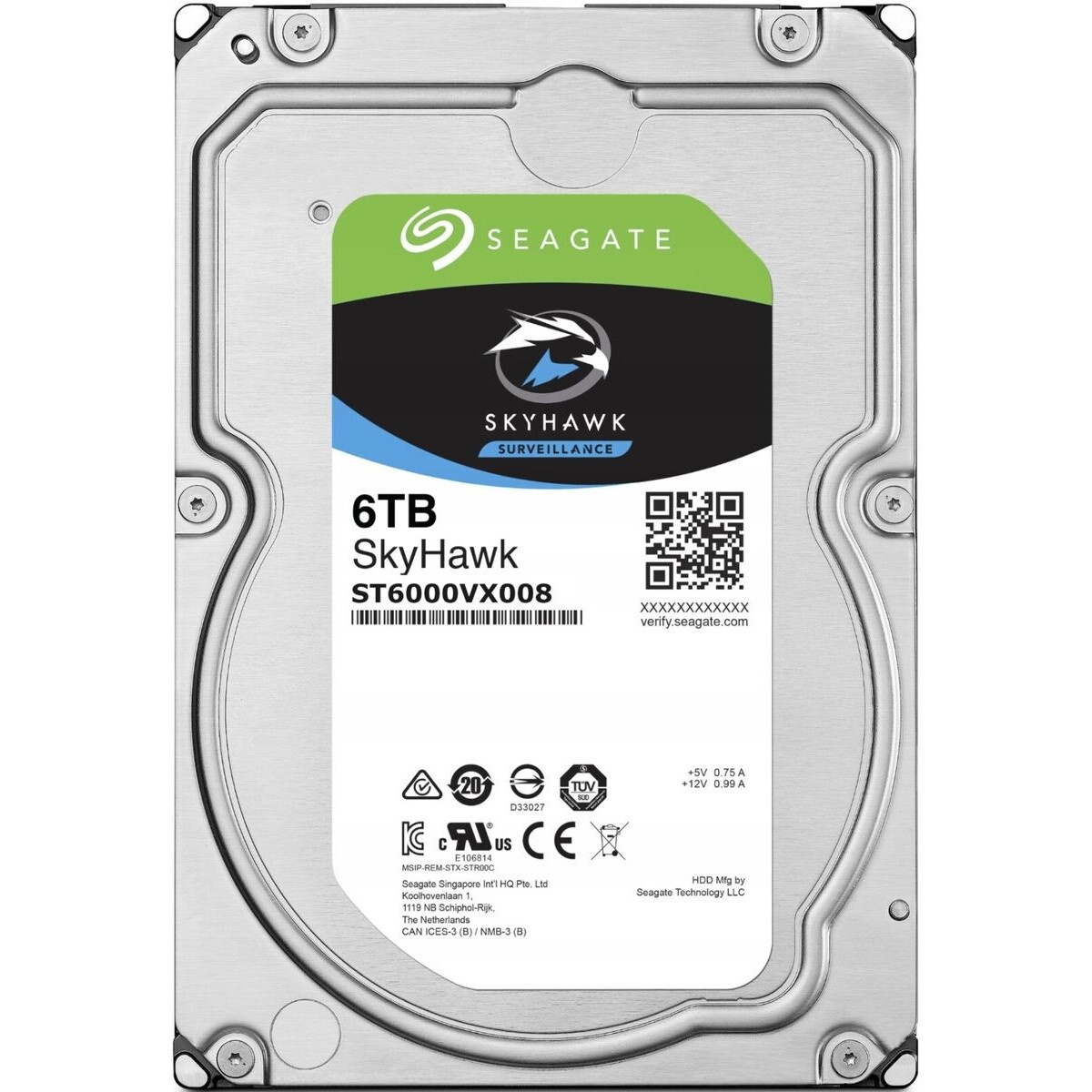 Жесткий диск Toshiba N300 HDWG760EZSTA 6Tb 3.5", SATA3, 6Gb/s, 7200 RPM, 512Mb