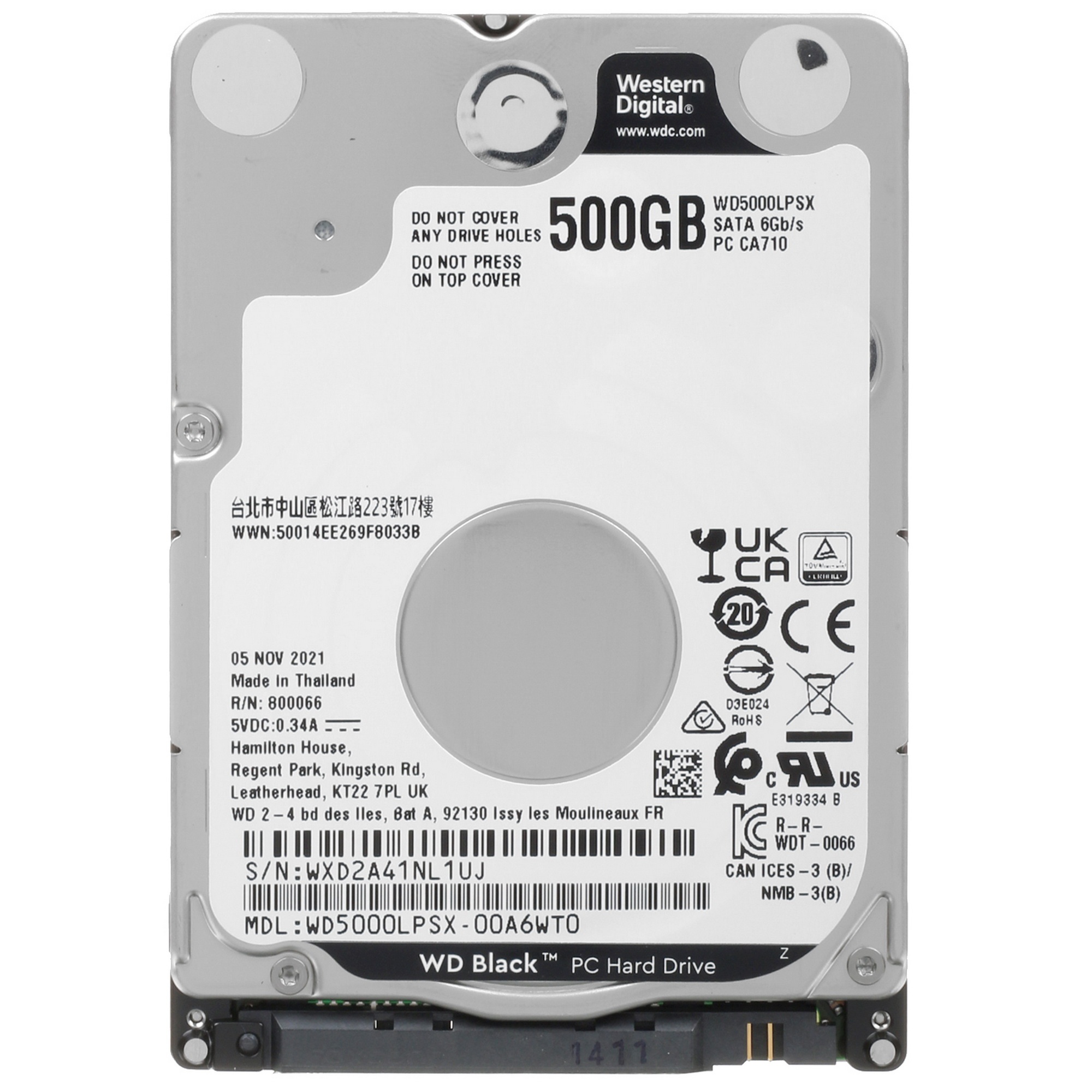 Жесткий диск Western Digital Black 500Gb 2,5" 7200RPM 64МB (SATA-III) Mobile