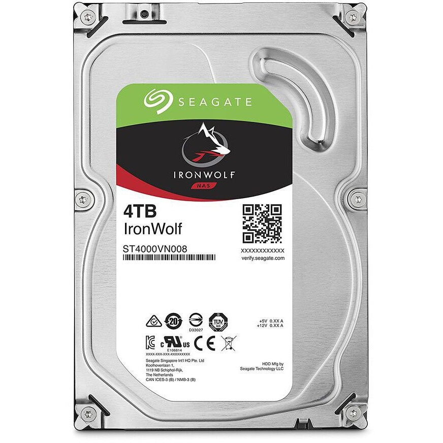 Жесткий диск Seagate Original SATA-III 4Tb ST4000VN008 NAS Ironwolf (5900rpm) 64Mb 3.5"