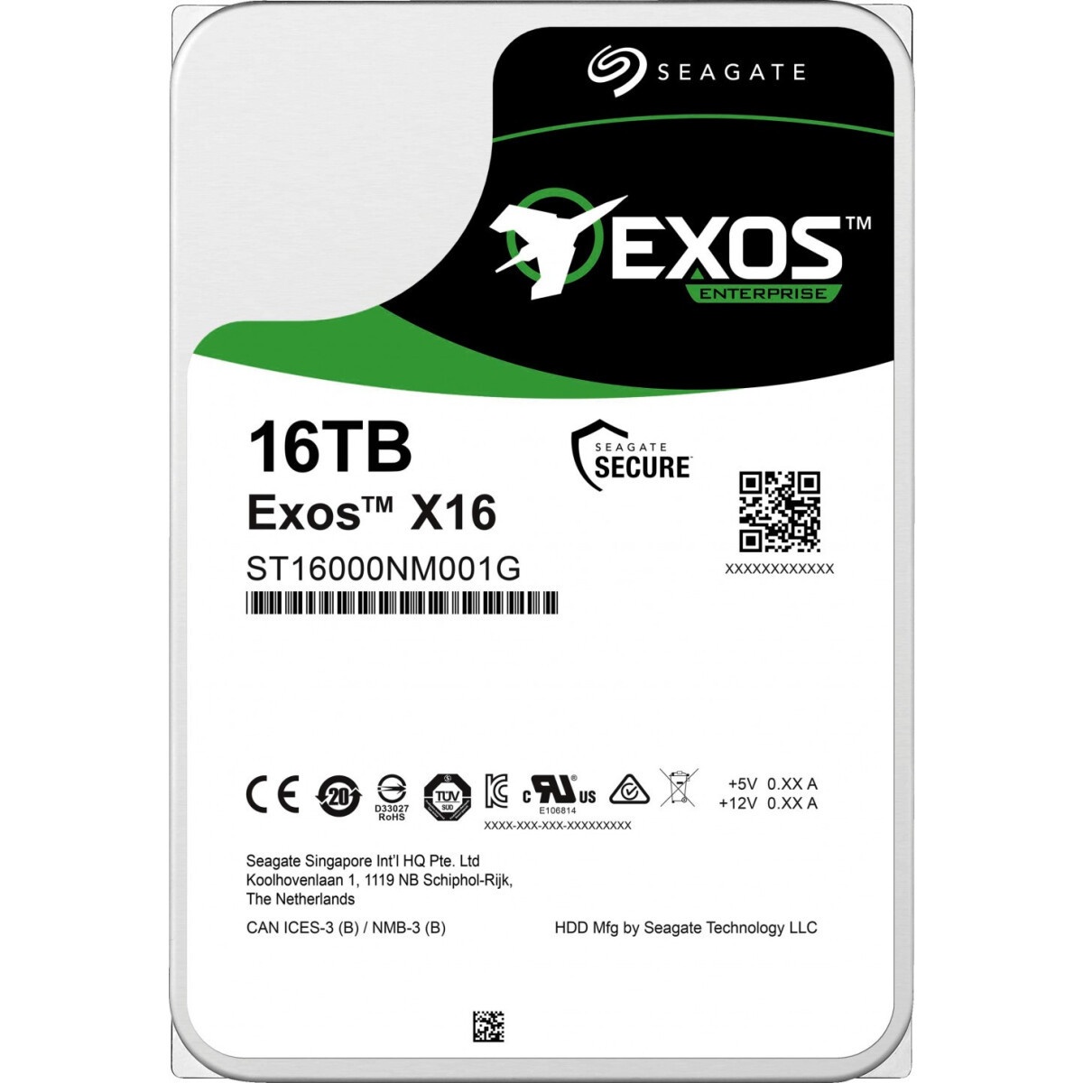 Жесткий диск SEAGATE SATA 16TB 7200RPM 6GB/S 256MB ST16000NM001G