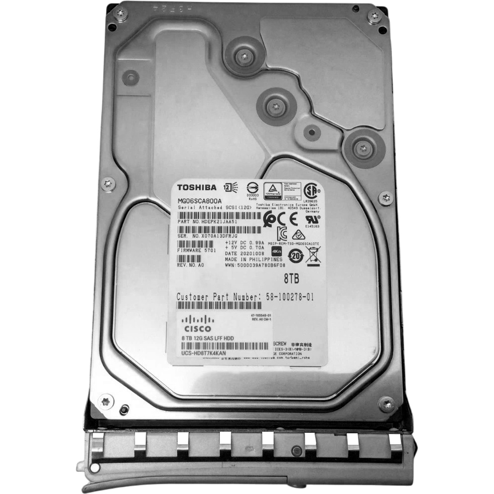 Жесткий диск HDD Toshiba SAS 8Tb 12Gb/s 7200 256Mb 1 year warranty
