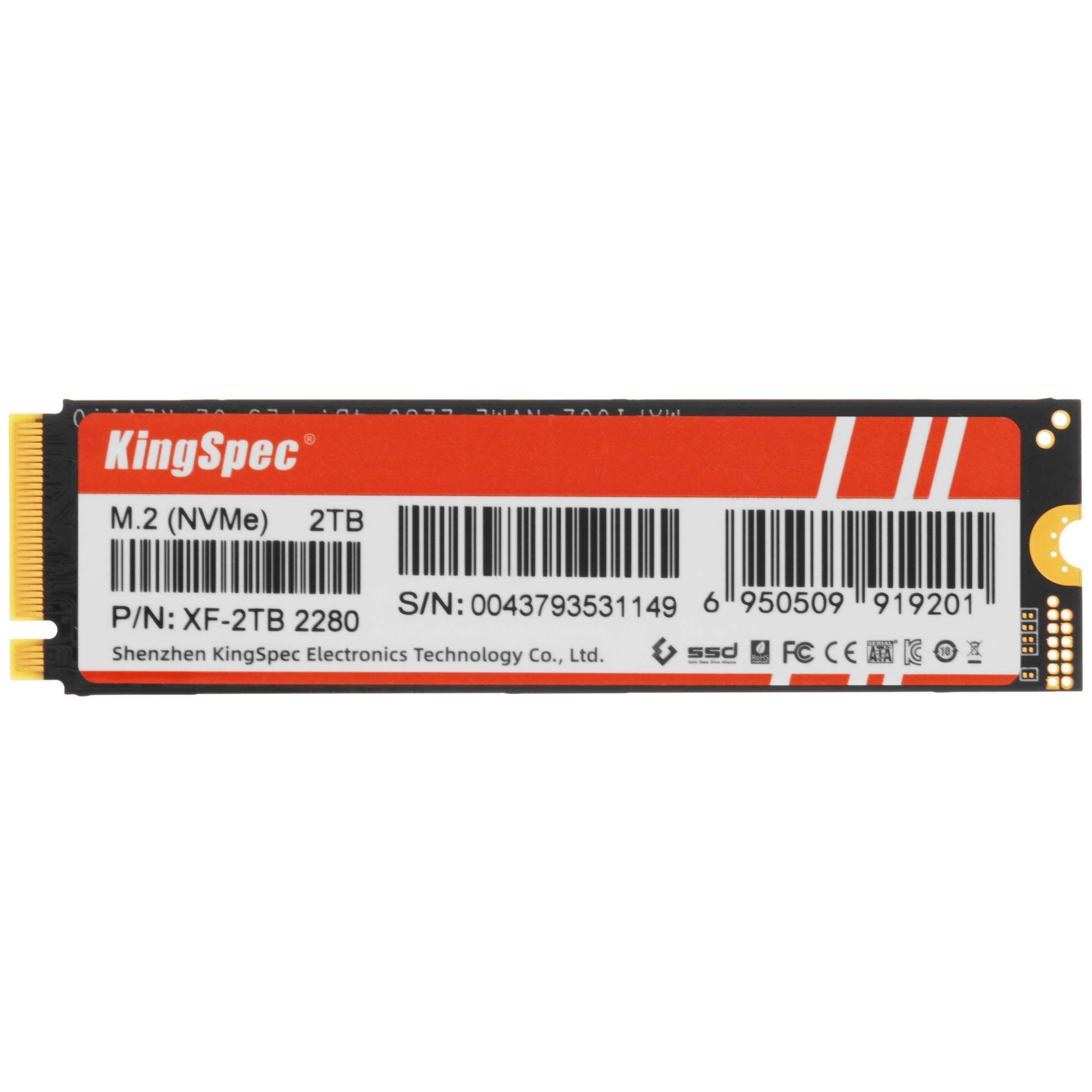 Накопитель KingSpec M.2 NVMe 4.0 2TB (XF-2TB 2280)
