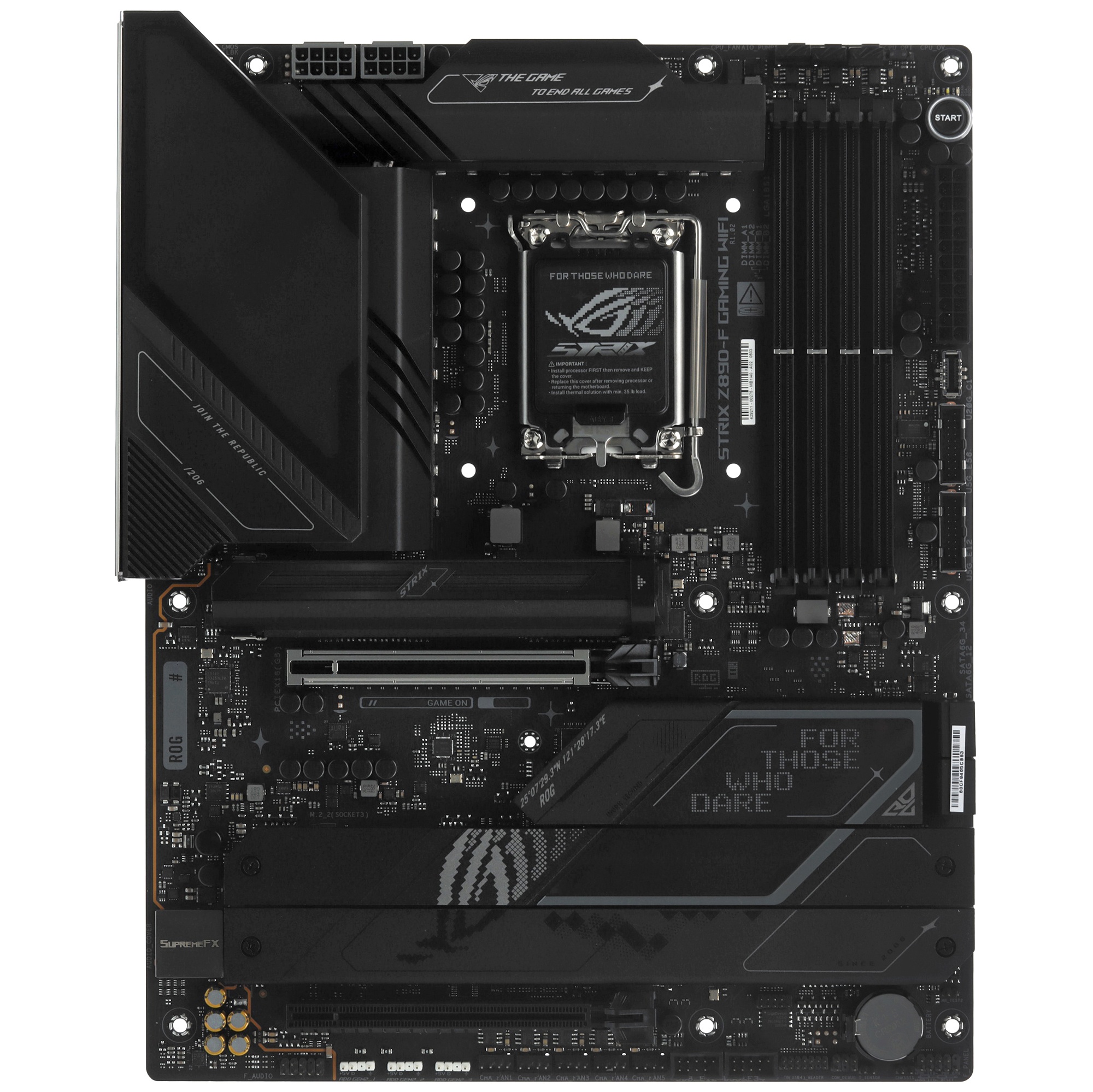 Материнская плата ASUS ROG STRIX Z890-F GAMING WIFI, LGA 1851, Intel Z890, 4xDDR5, 4xSATA, 5xM.2, 1x