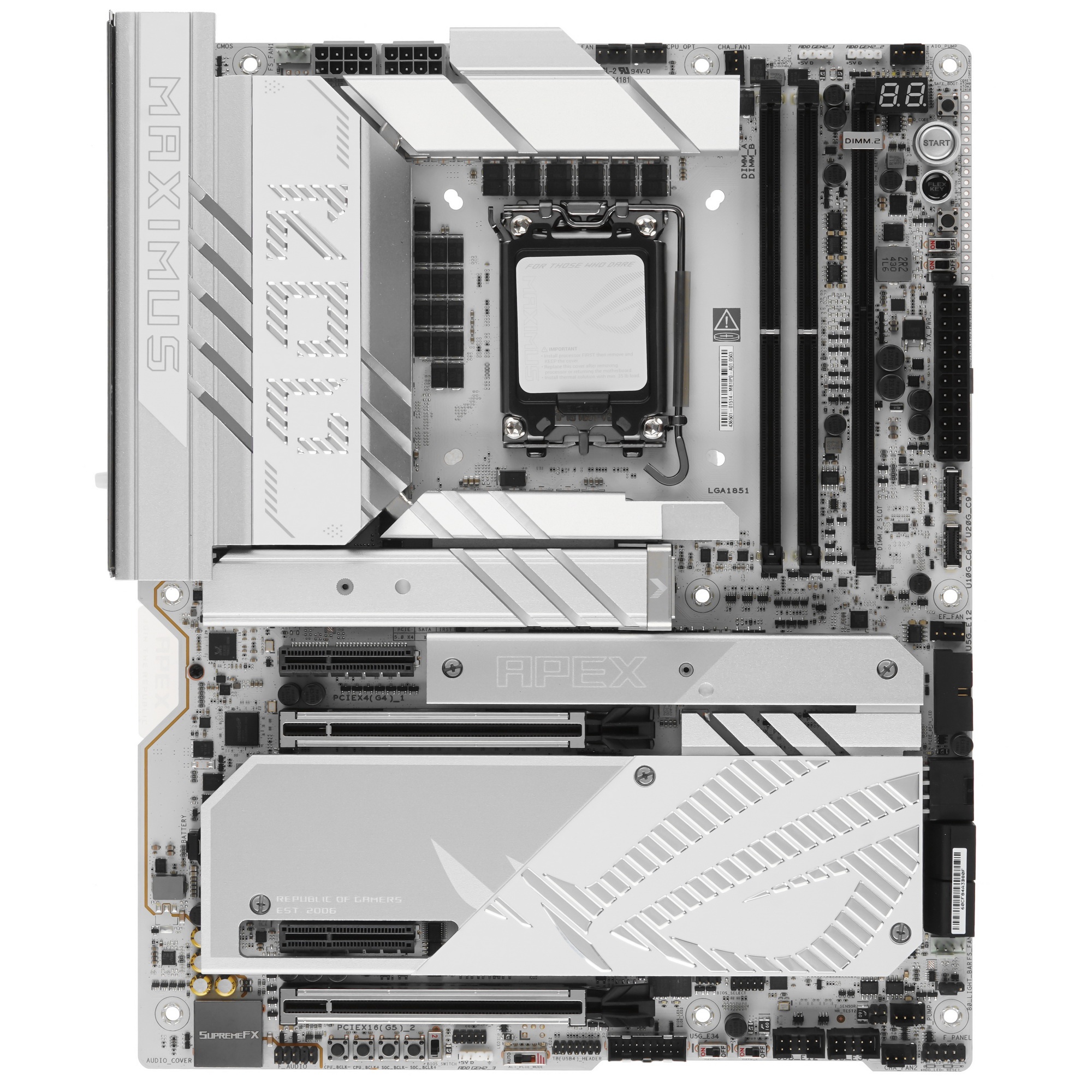 Материнская плата ASUS ROG MAXIMUS Z890 APEX, LGA 1851, Intel Z890, 2xDDR5, 4xSATA, 4xM.2, 1xPCIe 5.