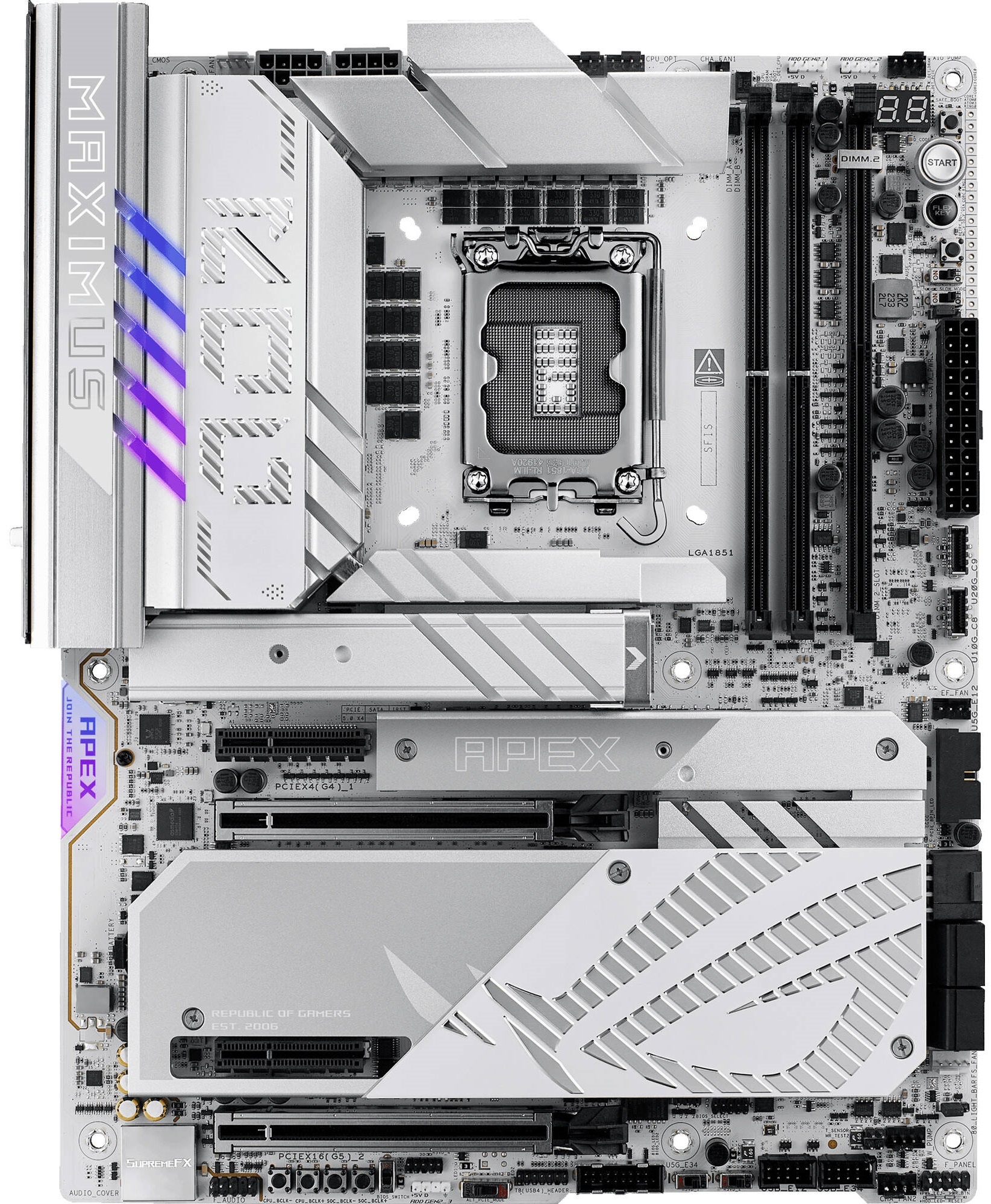 Материнская плата ASUS ROG MAXIMUS Z890 APEX, LGA 1851, Intel Z890, 2xDDR5, 4xSATA, 4xM.2, 1xPCIe 5.