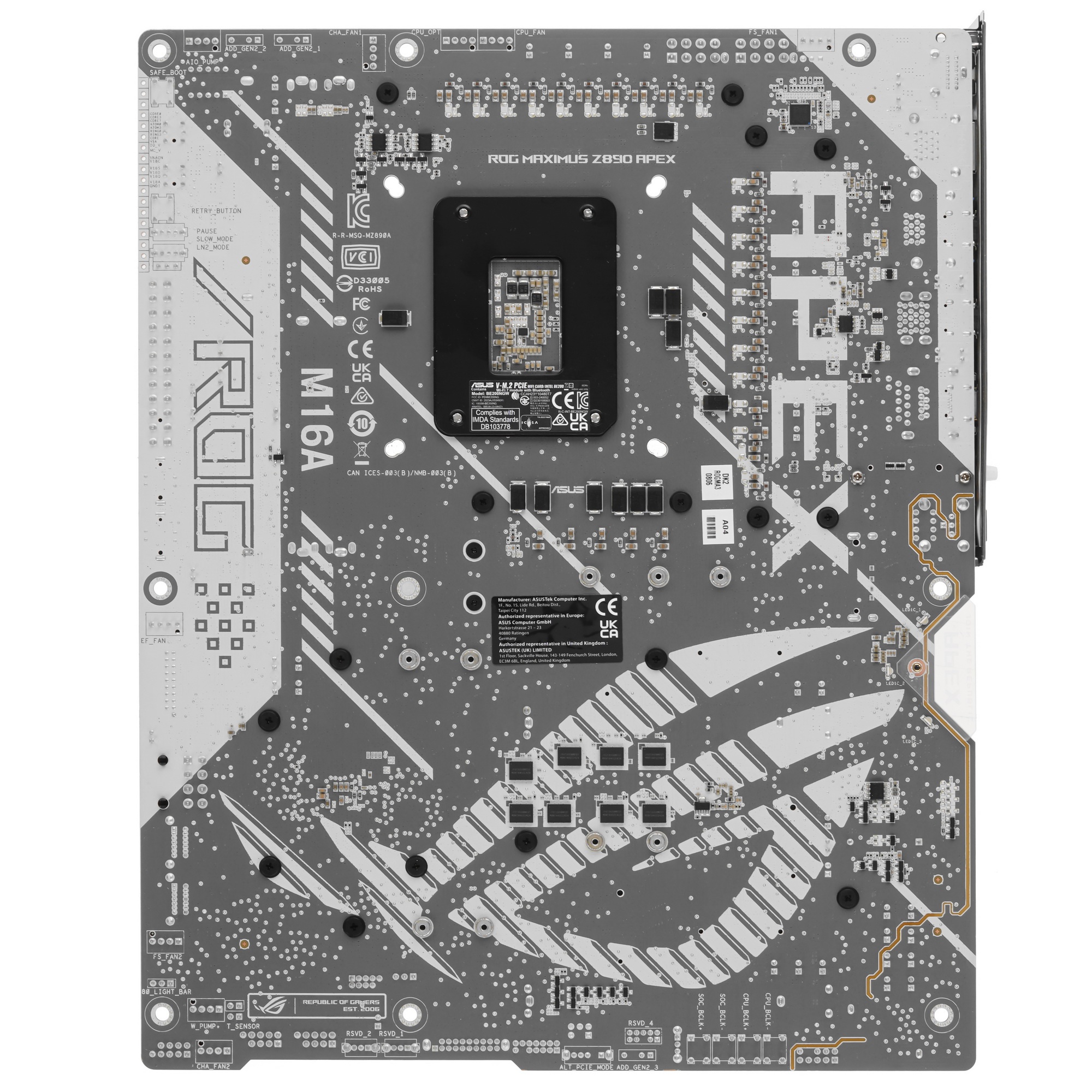 Материнская плата ASUS ROG MAXIMUS Z890 APEX, LGA 1851, Intel Z890, 2xDDR5, 4xSATA, 4xM.2, 1xPCIe 5.