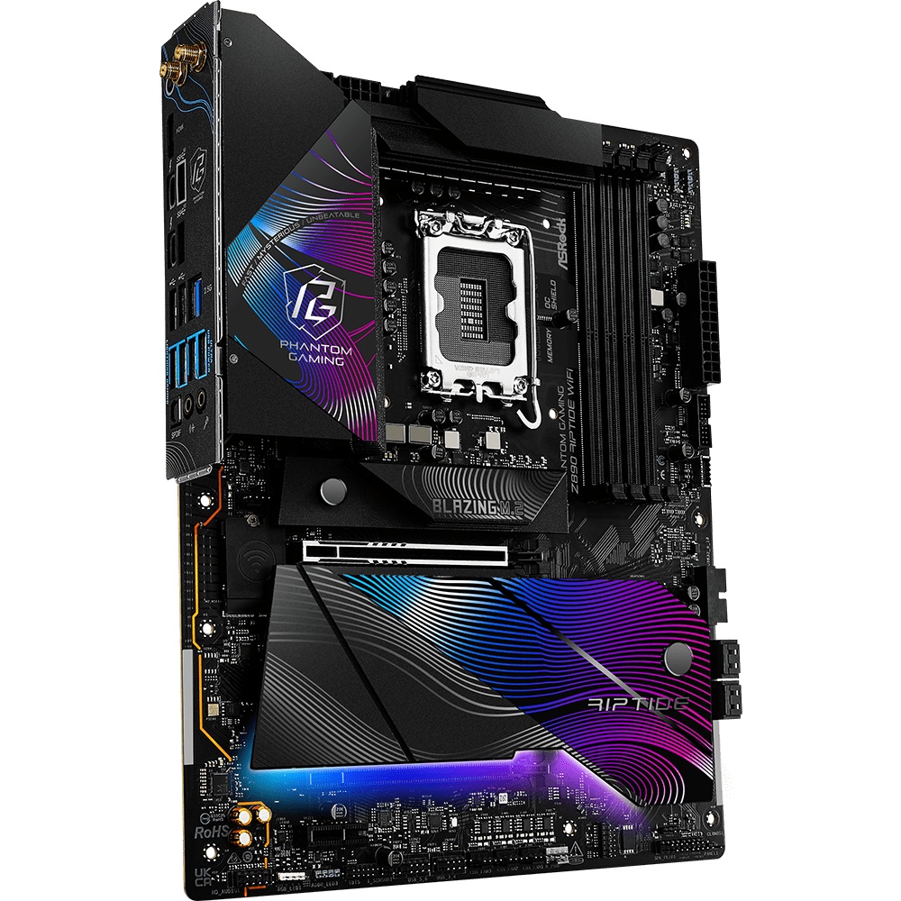 Материнская плата ASRock Z890 Riptide WiFi, LGA 1851, Intel Z890, 4xDDR5, 4xSATA, 5xM.2, 1xPCIe 5.0