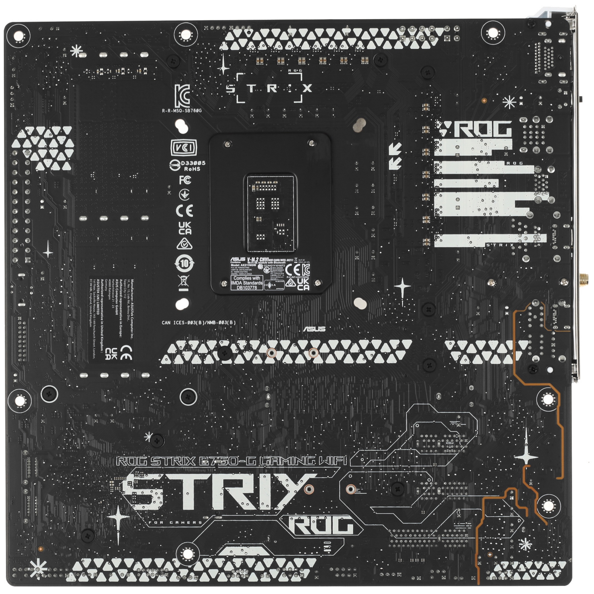 Материнская плата ASUS ROG STRIX B760-G GAMING WIFI, LGA 1700, Intel B760, 4xDDR5, 4xSATA, 2xM.2, 1x