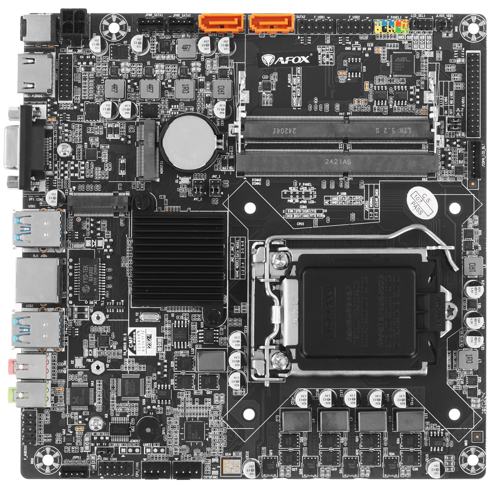 Материнская плата AFOX AFH510-MI, Socket 1200, Intel H510, 2xDDR4, 2xSATA, 1xM.2, 1xHDMI, 1xVGA, 1x