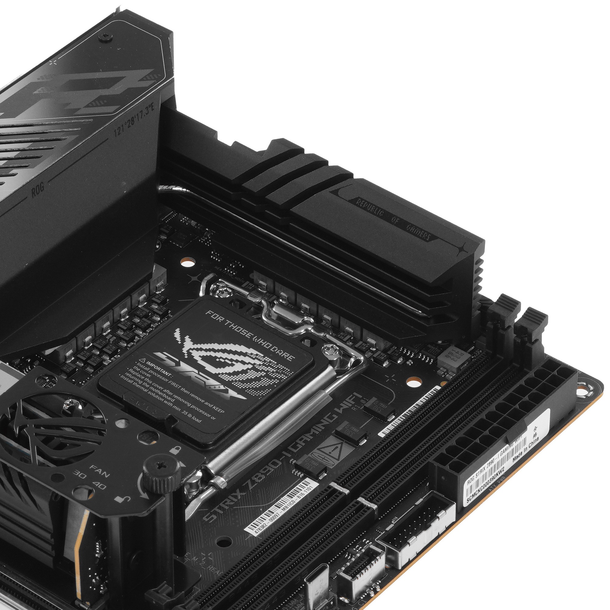 Материнская плата ASUS ROG STRIX Z890-I GAMING WIFI, LGA 1851, Intel Z890, 2xDDR5, 2xSATA, 2xM.2, 1x