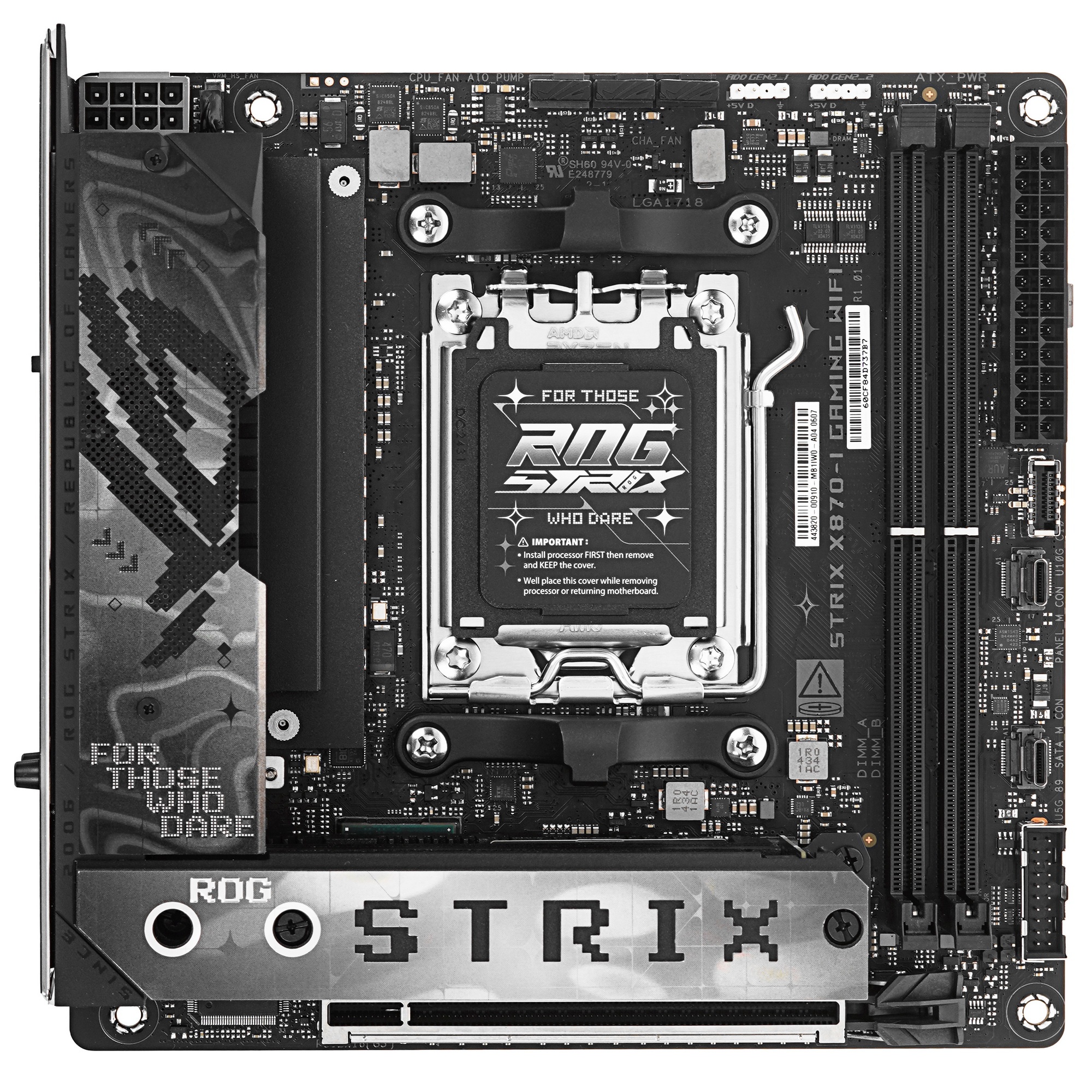 Материнская плата ASUS ROG STRIX X870-I GAMING WIFI, AM5, AMD X870, 2xDDR5, 2xSATA, 2xM.2, 1xPCI-E 5