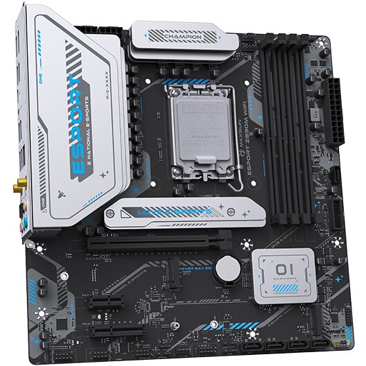 Материнская плата MAXSUN MS-eSport Z890M WIFI, LGA1851, Z890, 4*DDR5, 4*SATA3, 3*M.2, USB 3.2, USB 2