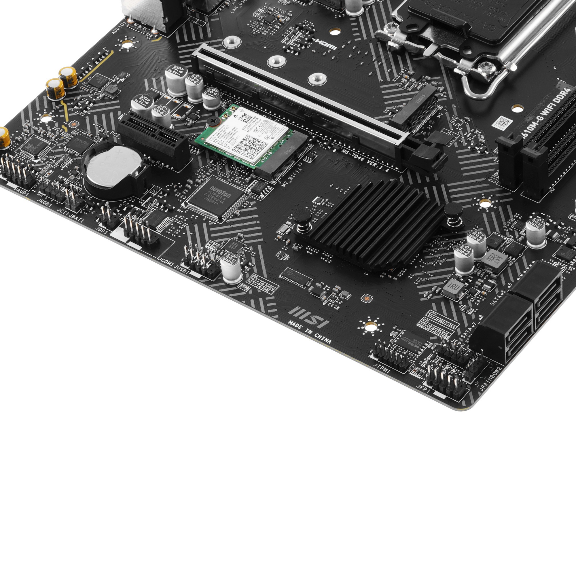 Материнская плата MSI PRO H610M-G WIFI DDR4, Socket LGA 1700, Intel H610, 2xDDR4, 4xSATA, 1xM.2, 1xP
