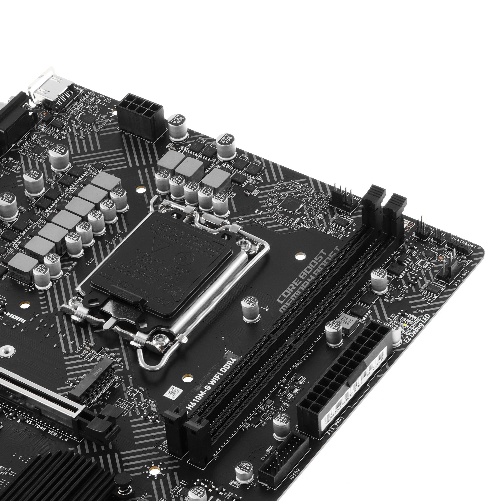 Материнская плата MSI PRO H610M-G WIFI DDR4, Socket LGA 1700, Intel H610, 2xDDR4, 4xSATA, 1xM.2, 1xP