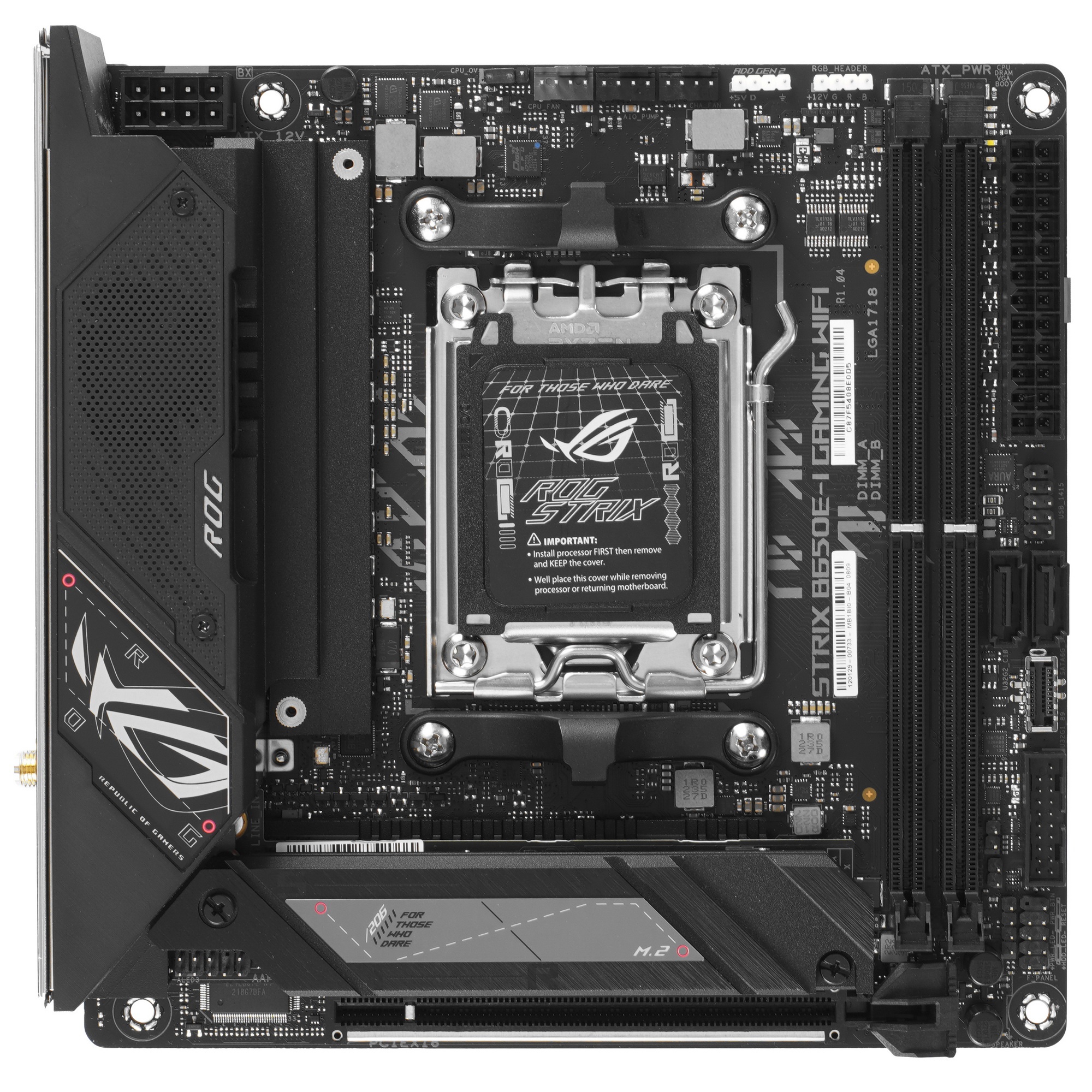Материнская плата ASUS ROG STRIX B650E-I GAMING WIFI, AM5, AMD B650, 2xDDR5, 2xSATA, 2xM.2, 1xPCIe 5
