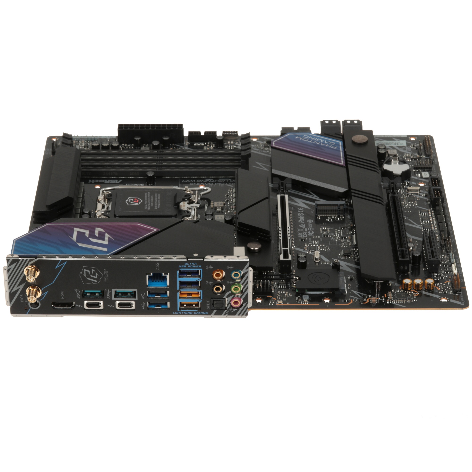 Материнская плата ASRock Phantom Gaming Z890 LIGHTNING WIFI, LGA 1851, Intel Z890, 4xDDR5, 4xSATA, 4