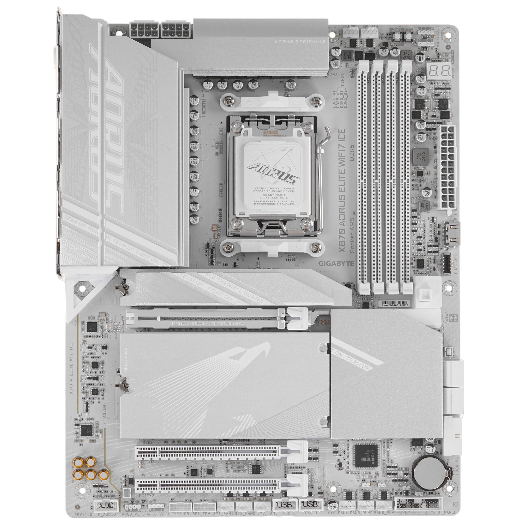Материнская плата Gigabyte X870 AORUS ELITE WIFI7 ICE, AM5, AMD X870, 4xDDR5, 4xSATA, 4xM.2, 1xPCI-E