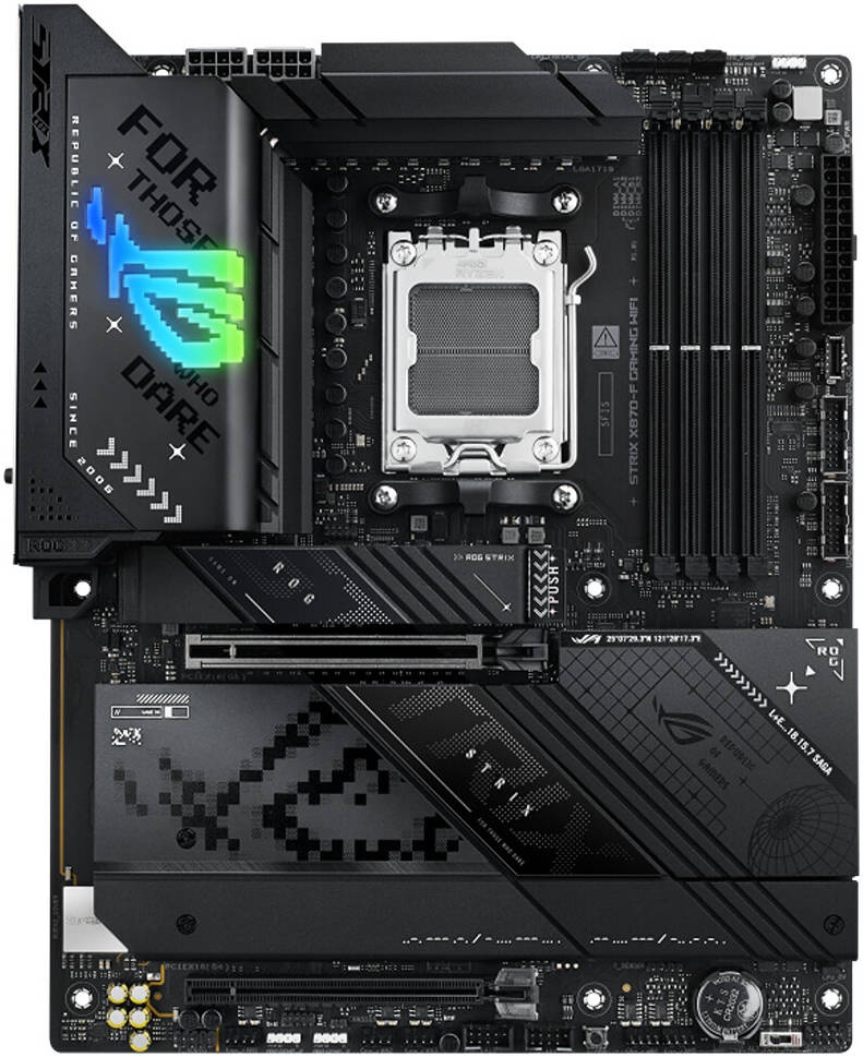 Материнская плата ASUS ROG STRIX X870-F GAMING WIFI, AM5, AMD X870, 4xDDR5, 2xSATA, 4xM.2, 1xPCI-E 5