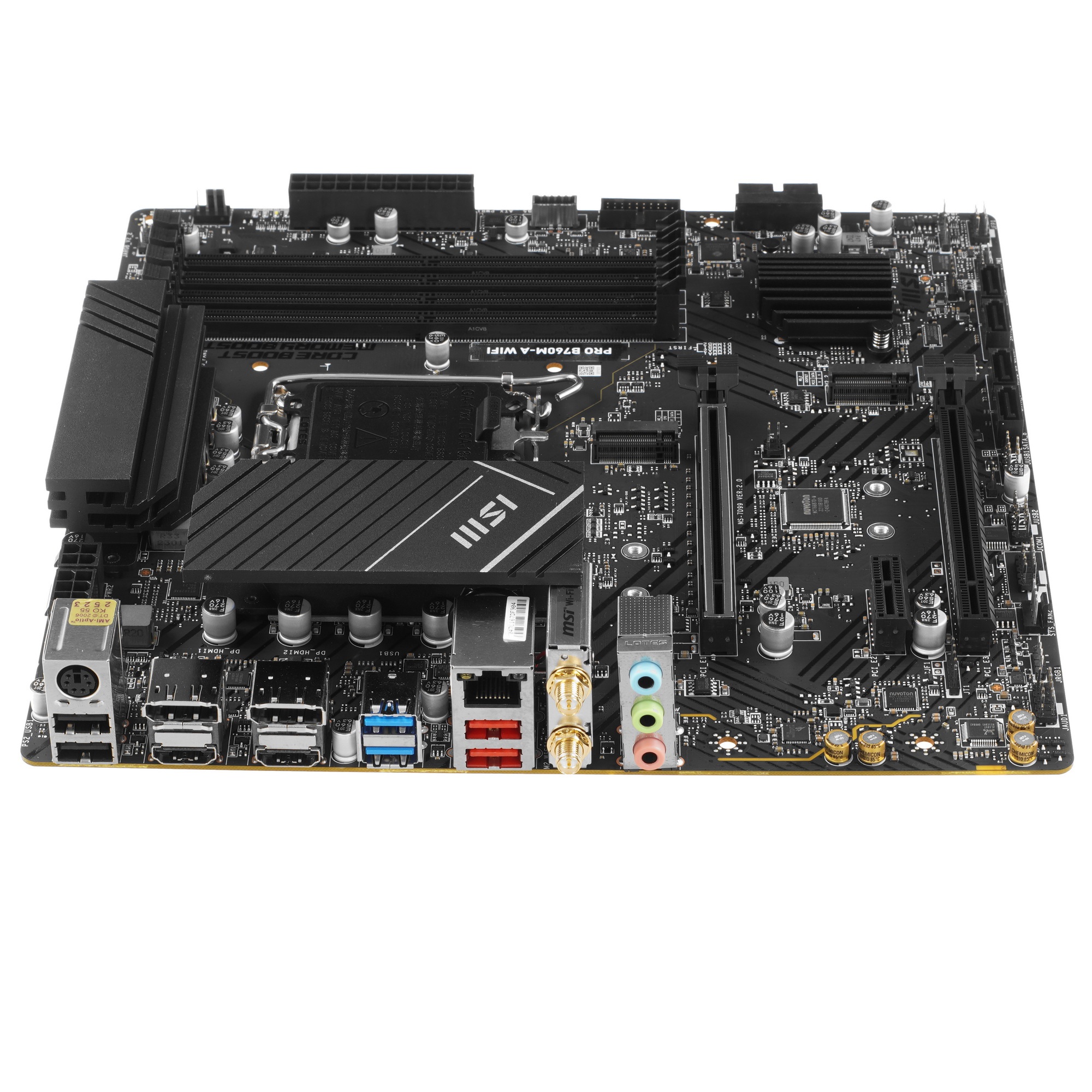 Материнская плата MSI PRO B760M-A WIFI, LGA 1700, Intel B760, 4xDDR5, 4xSATA, 2xM.2, 1xPCI-E 4.0 x16