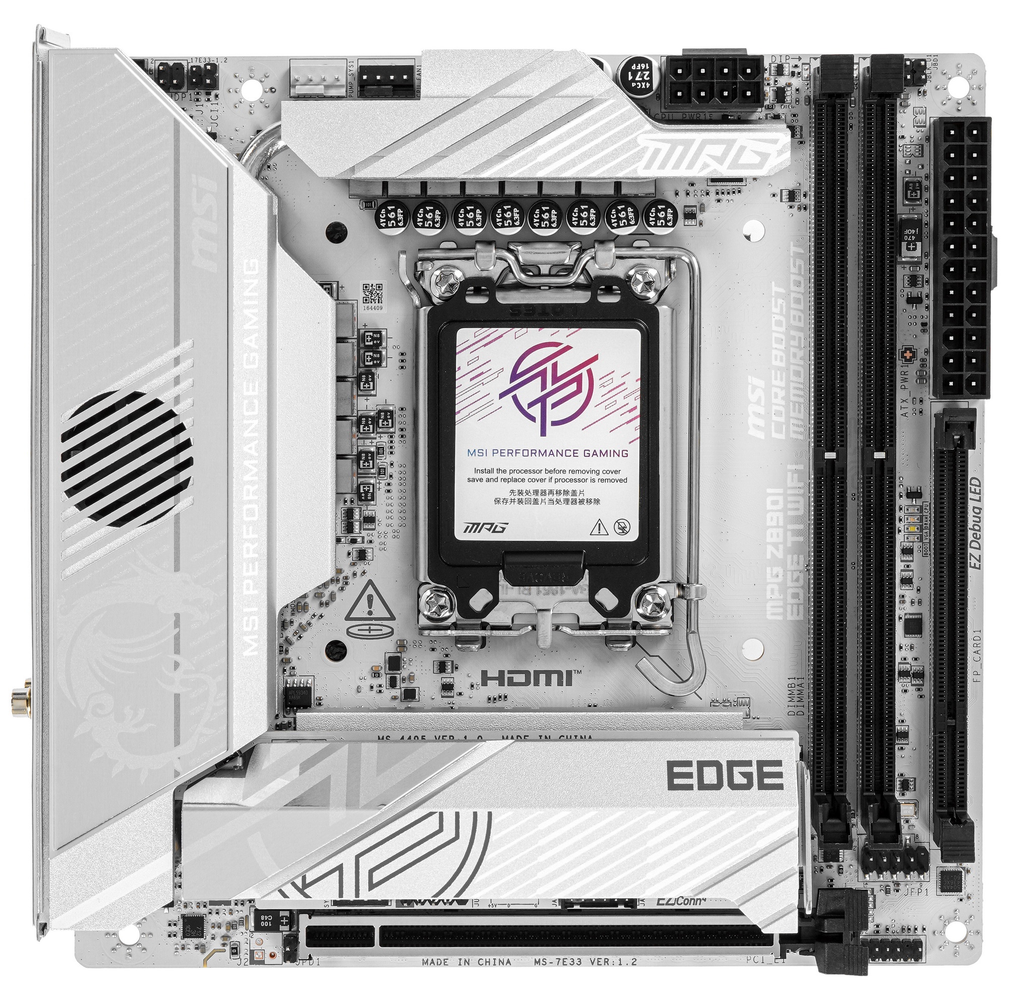 Материнская плата MSI MPG Z890I EDGE TI WIFI, LGA 1851, Intel Z890, 2xDDR5, 2xSATA, 4xM.2, 1xPCIe 5.