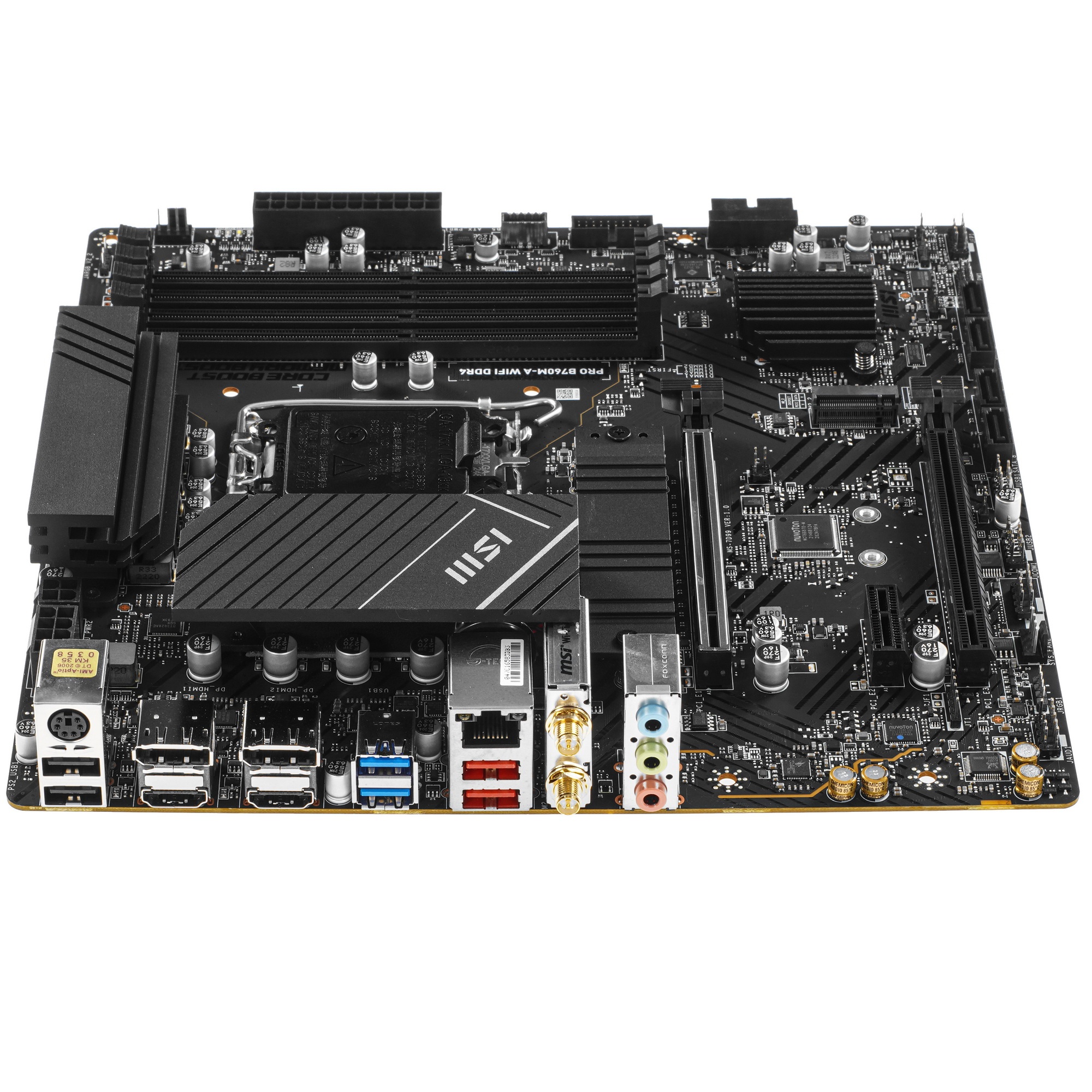 Материнская плата MSI PRO B760M-A, LGA 1700, Intel B760, 4xDDR4, 4xSATA, 2xM.2, 1xPCI-E 4.0 x16, 1xP