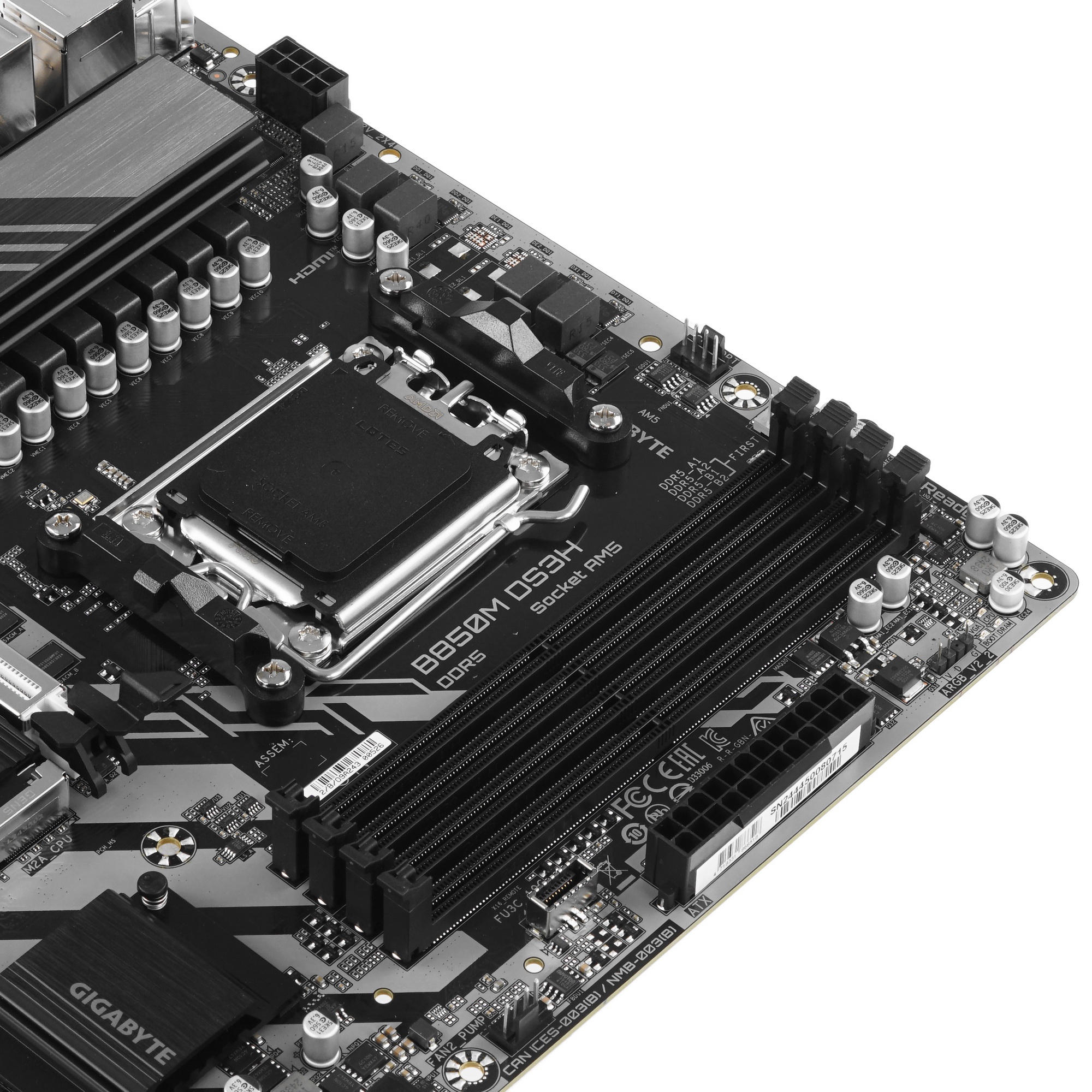 Материнская плата Gigabyte B850M DS3H, AM5, AMD B850, 4xDDR5, 4xSATA, 2xM.2, 1xPCIe 5.0 x16, 1xPCIe