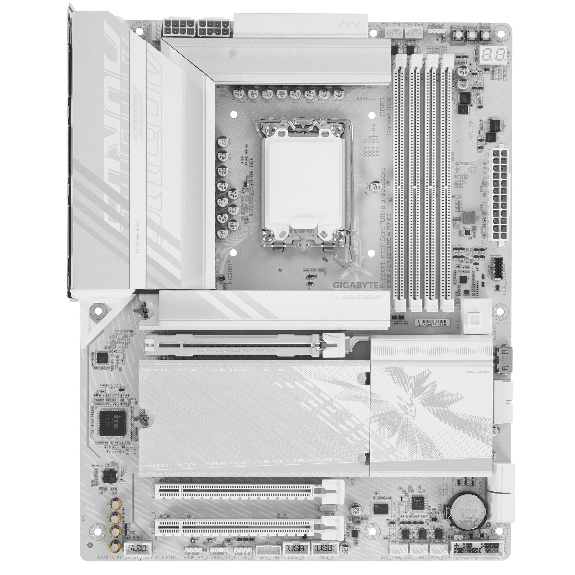 Материнская плата Gigabyte B860 AORUS ELITE WIFI7 ICE, LGA 1851, Intel B860, 4xDDR5, 4xSATA, 3xM.2,