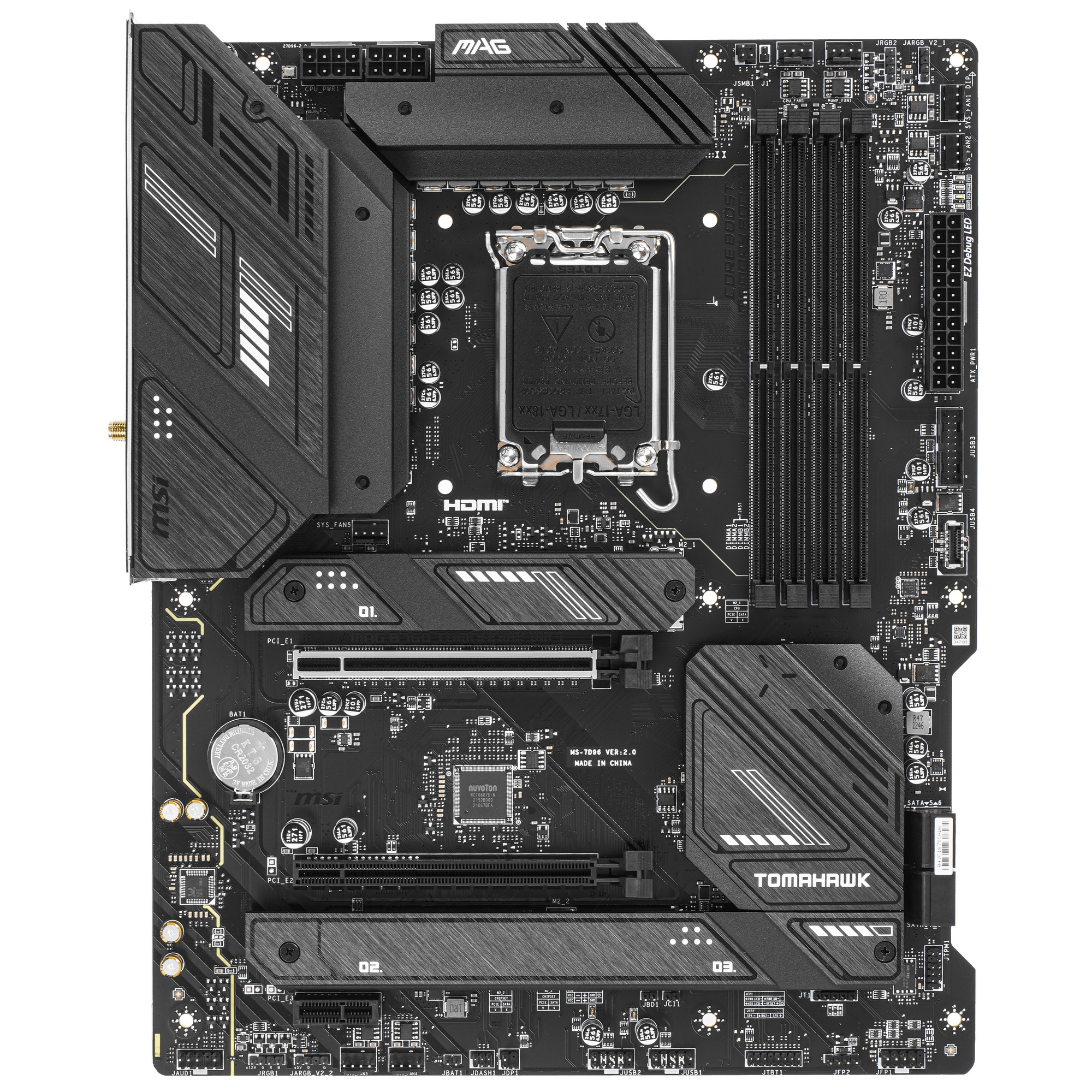 Материнская плата MSI MAG B760 TOMAHAWK WIFI, LGA 1700, Intel B760, 4xDDR5, 4xSATA, 3xM.2, 1xPCI-E 3