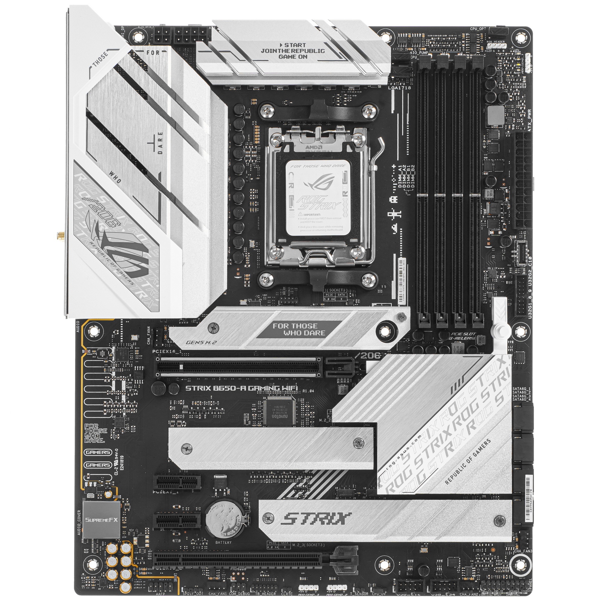 Материнская плата ASUS ROG STRIX B650-A GAMING WIFI, AM5, AMD B650, 4xDDR5, 4xSATA, 3xM.2, 1xPCIe 4.
